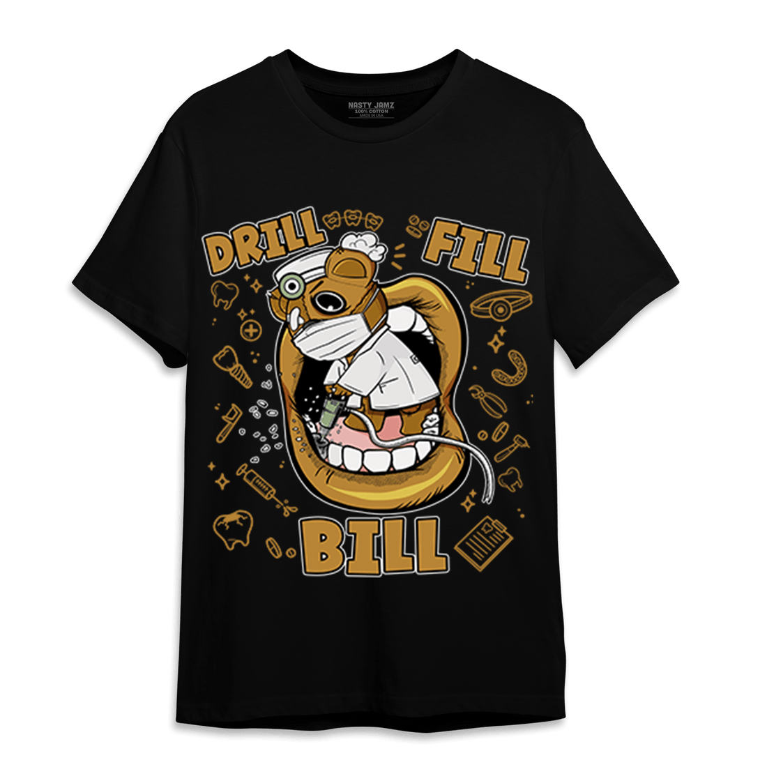 Wheat 13s T Shirt Match BER The Dentist - NastyJamz