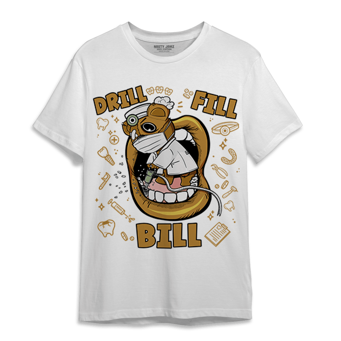 Wheat 13s T Shirt Match BER The Dentist - NastyJamz