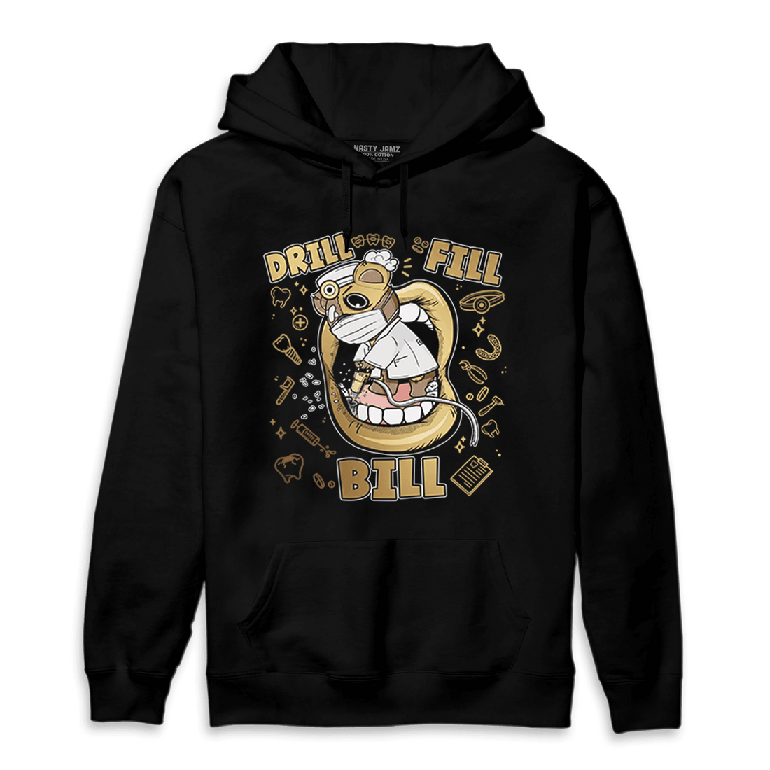 High OG Metallic Gold 1s Hoodie Match BER The Dentist - NastyJamz