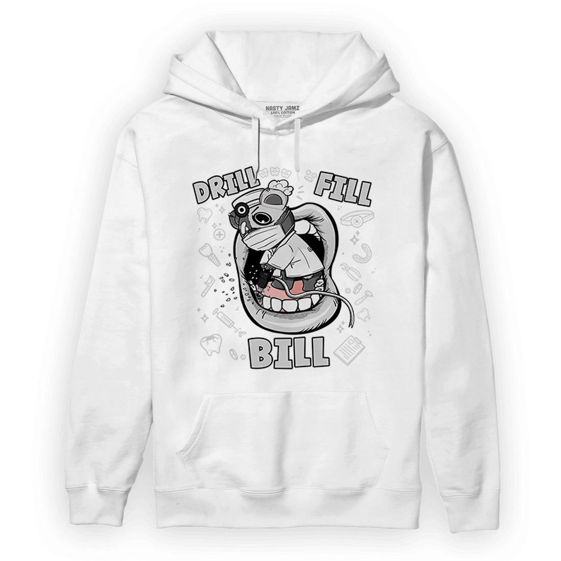 Retro High OG Black White 1s Hoodie Match BER The Dentist - NastyJamz