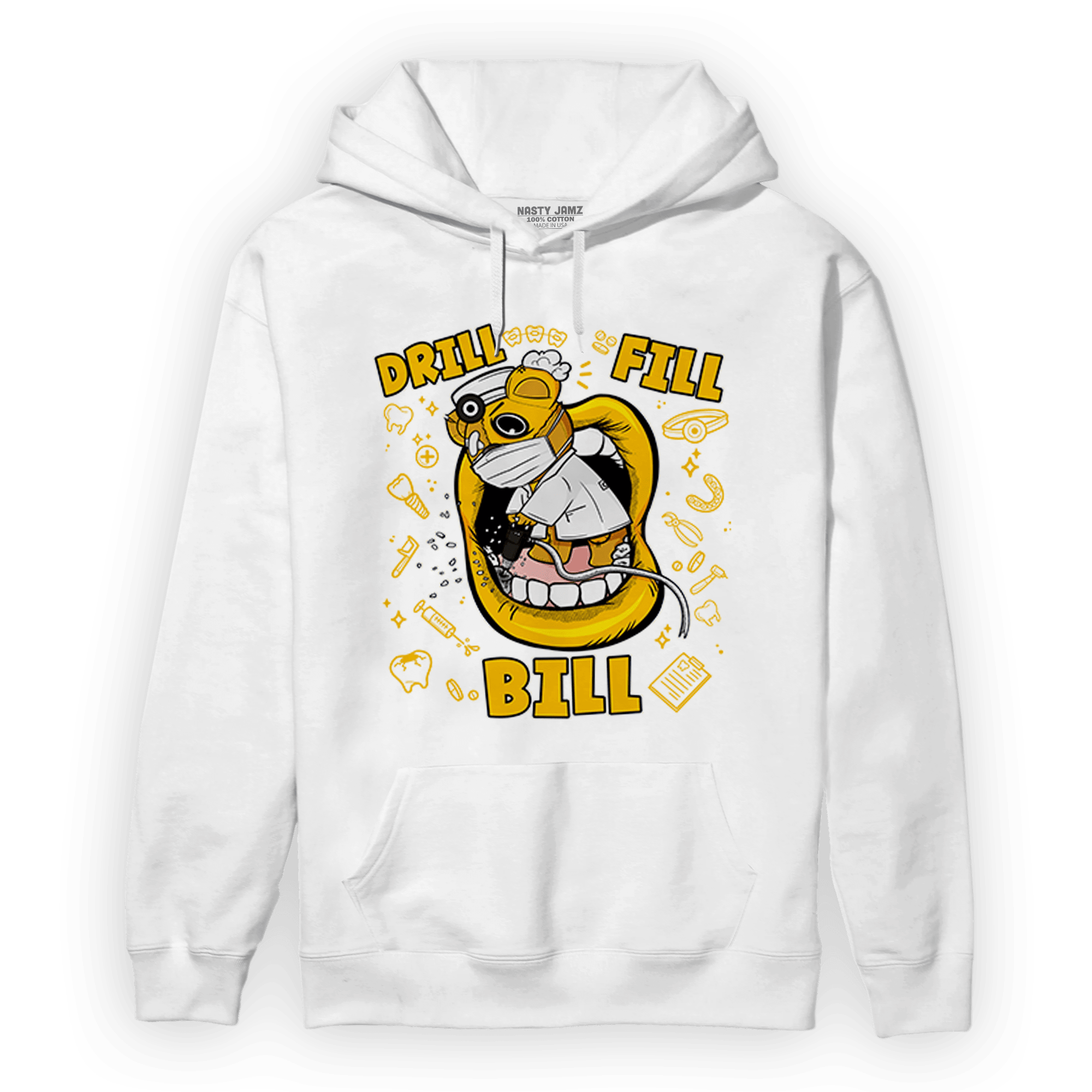 Yellow Ochre 1s Hoodie Match BER The Dentist - NastyJamz