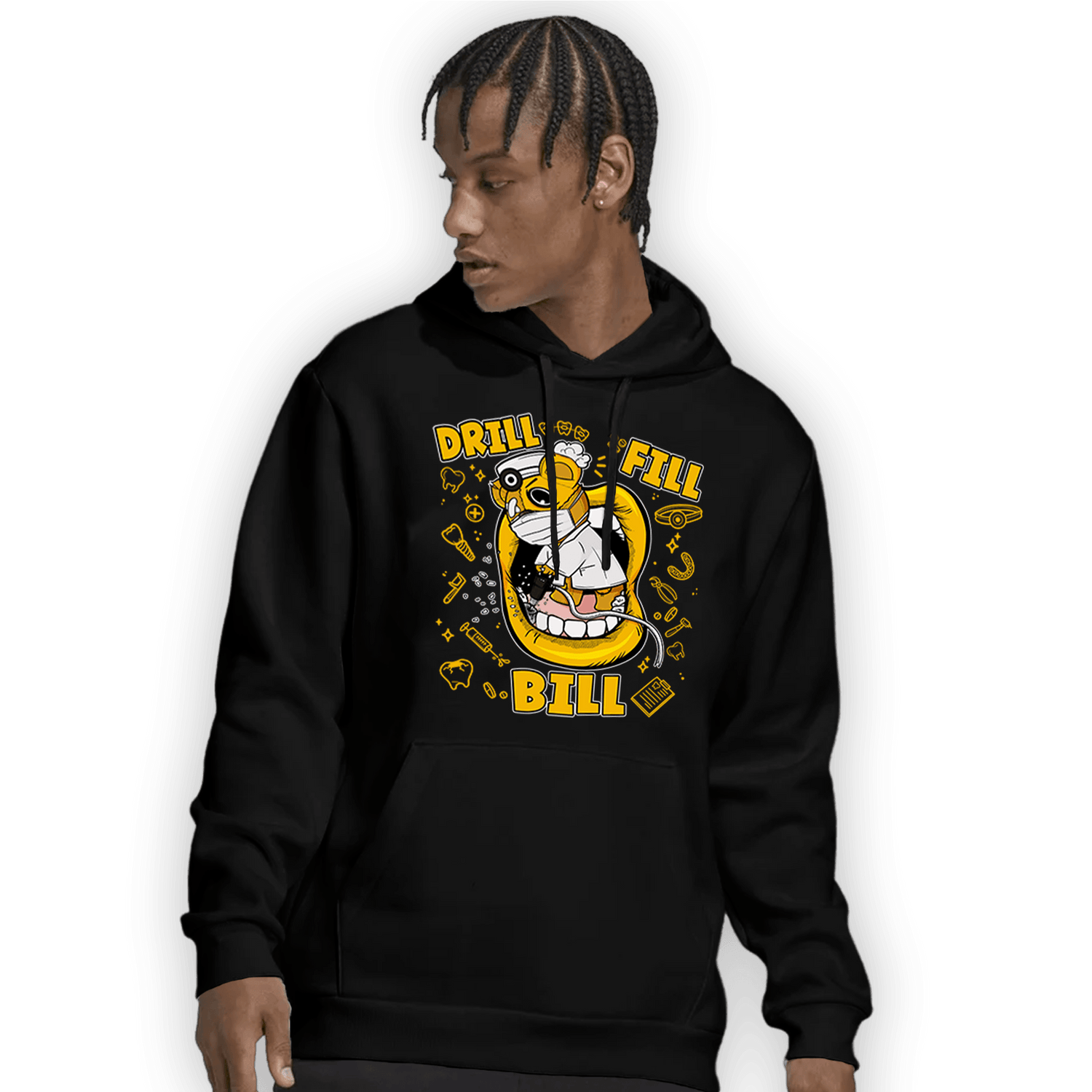 Yellow Ochre 1s Hoodie Match BER The Dentist - NastyJamz