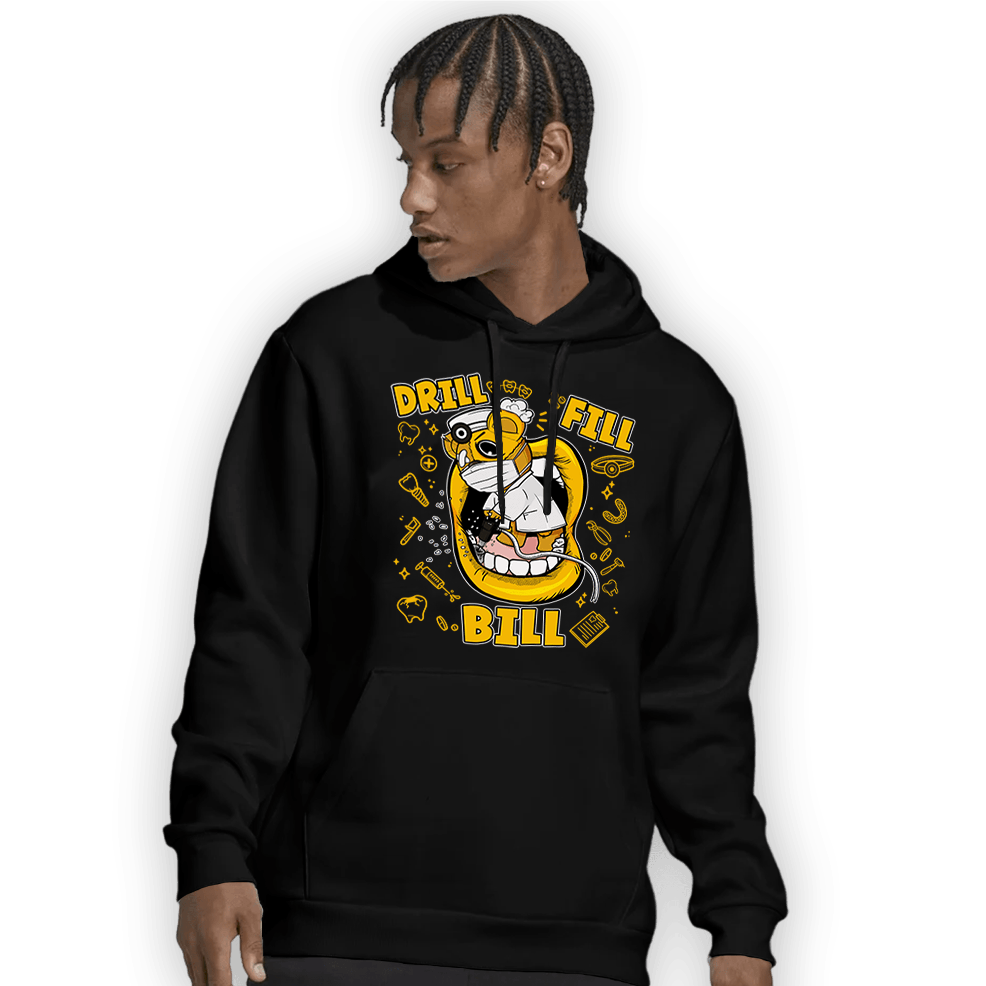 Yellow Ochre 1s Hoodie Match BER The Dentist - NastyJamz