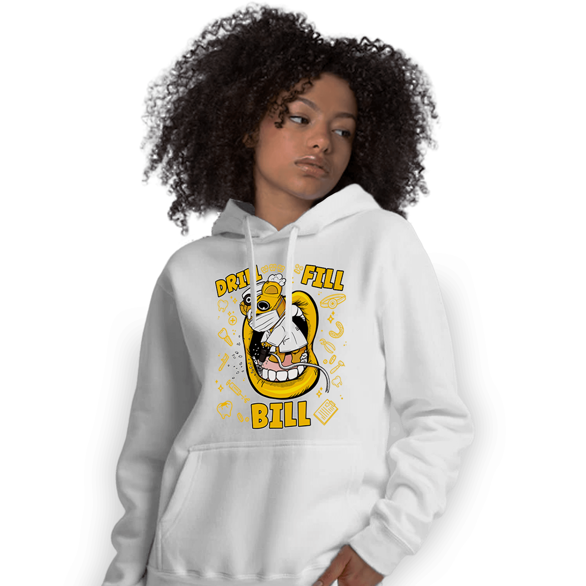 Yellow Ochre 1s Hoodie Match BER The Dentist - NastyJamz