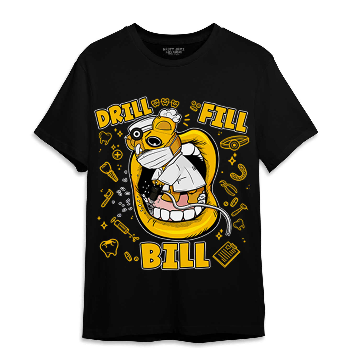 Yellow Ochre 1s T Shirt Match BER The Dentist - NastyJamz