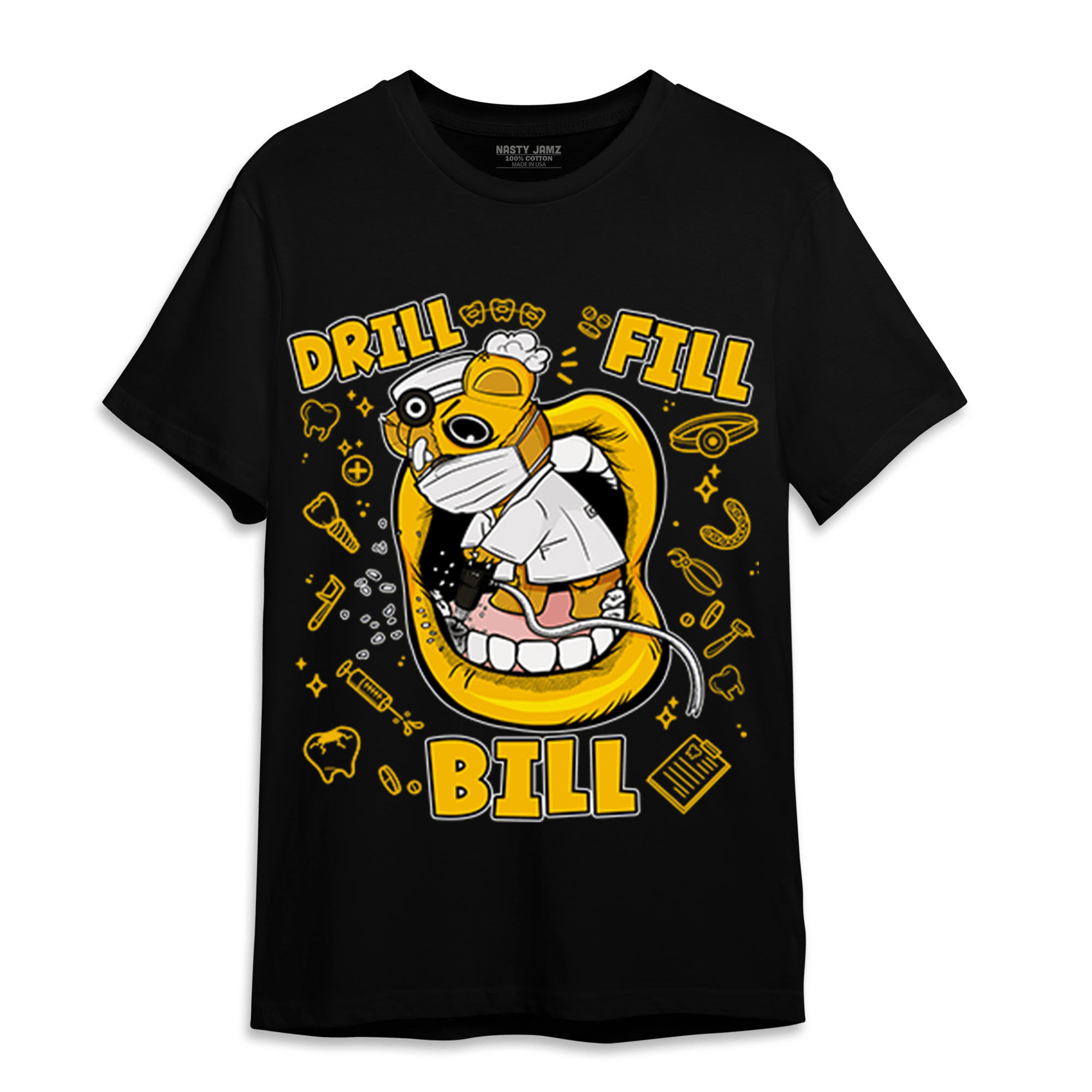 Yellow Ochre 1s T Shirt Match BER The Dentist - NastyJamz