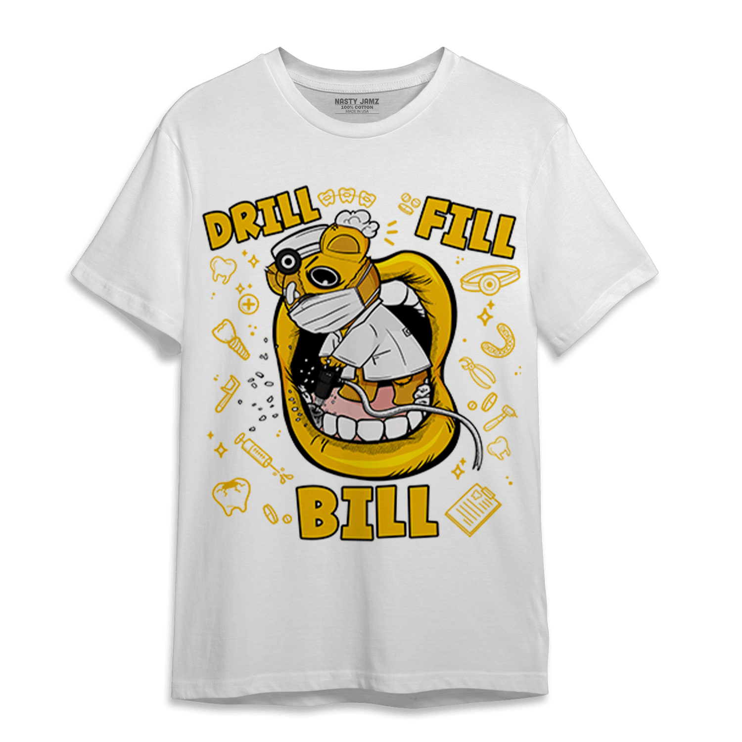 Yellow Ochre 1s T Shirt Match BER The Dentist - NastyJamz