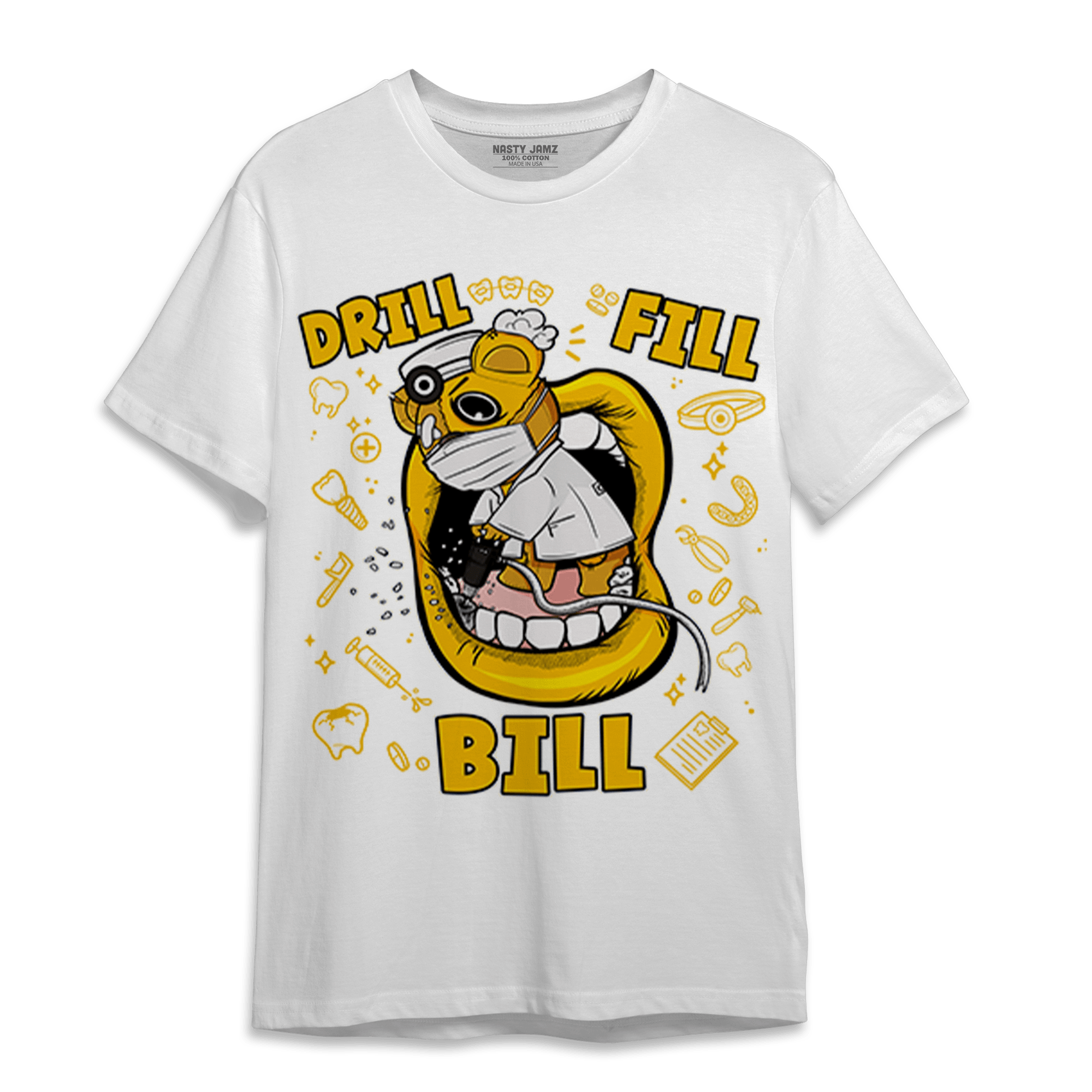 Yellow Ochre 1s T Shirt Match BER The Dentist - NastyJamz