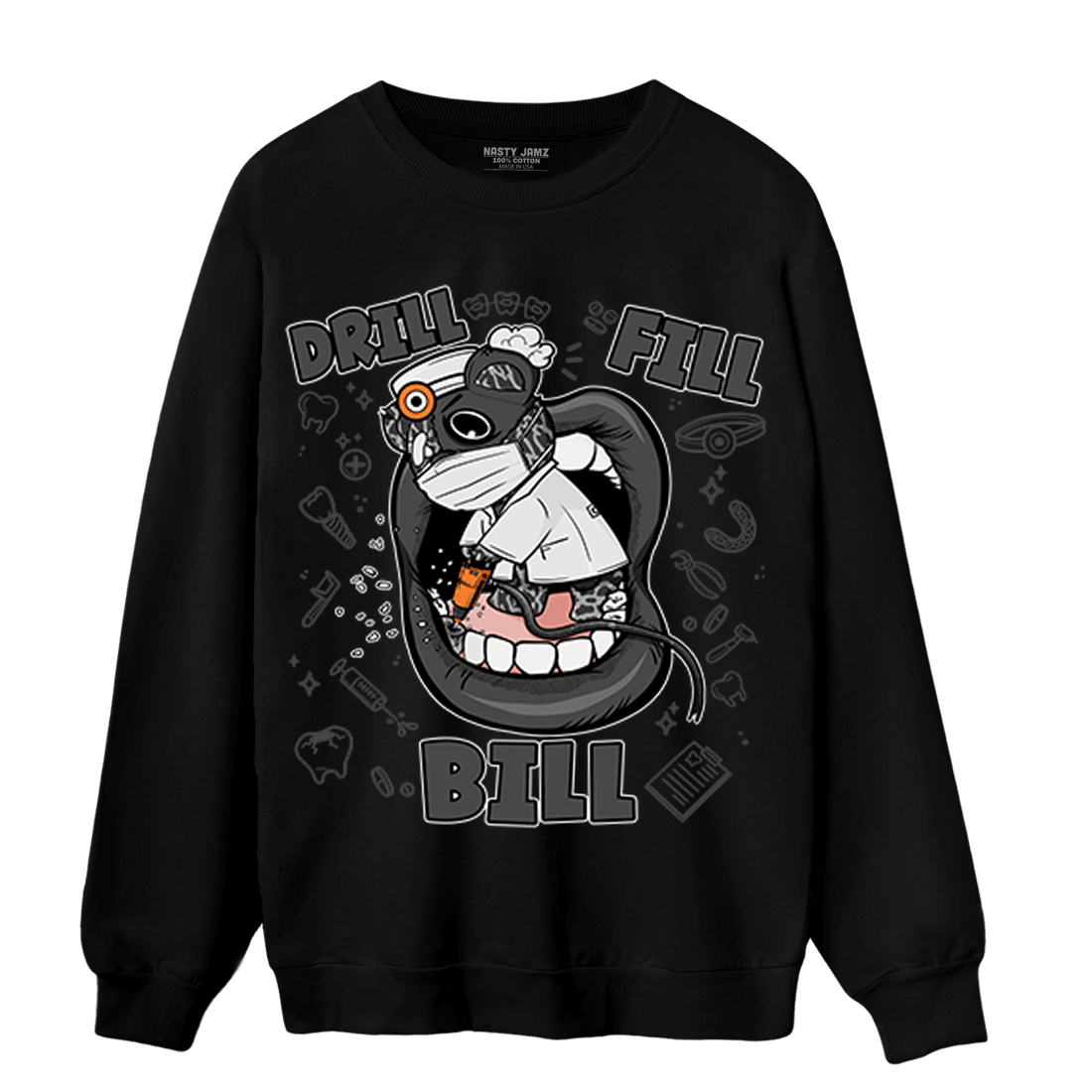 Fear Pack 3s Sweatshirt Match BER The Dentist - NastyJamz