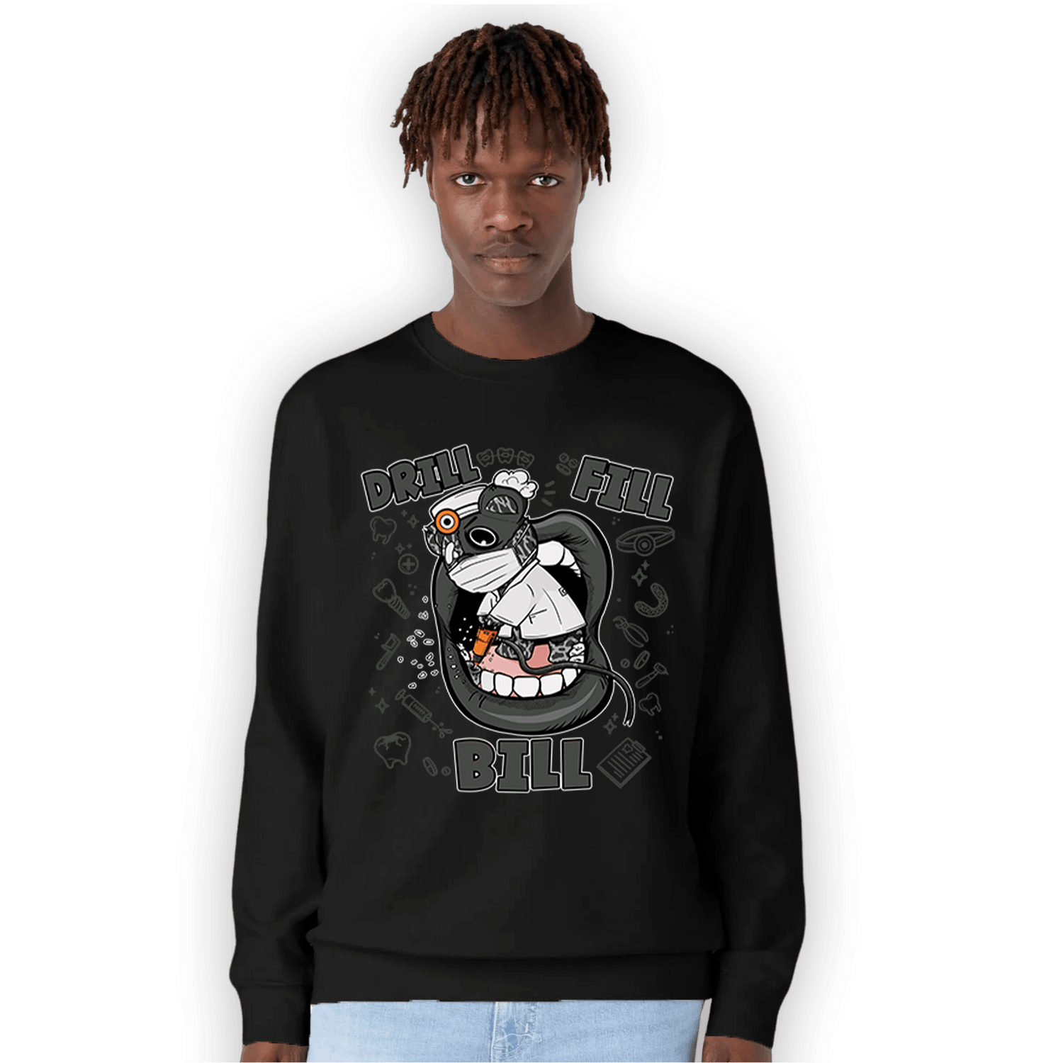 Fear Pack 3s Sweatshirt Match BER The Dentist - NastyJamz