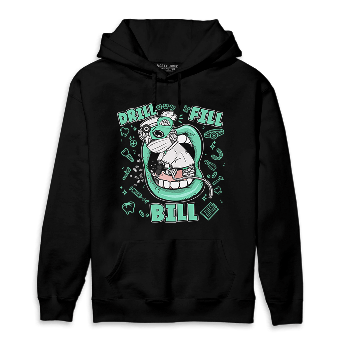 Green Glow 3s Hoodie Match BER The Dentist - NastyJamz