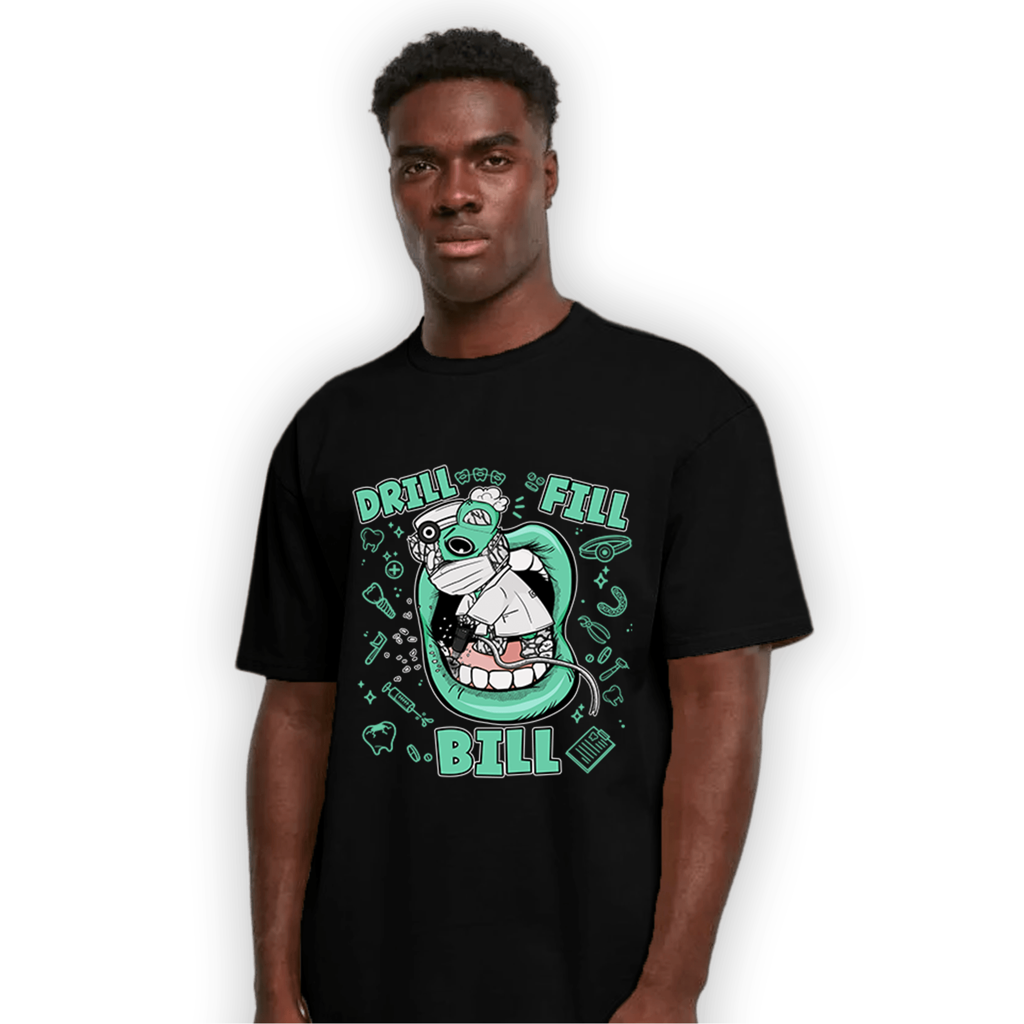 Green Glow 3s T Shirt Match BER The Dentist - NastyJamz