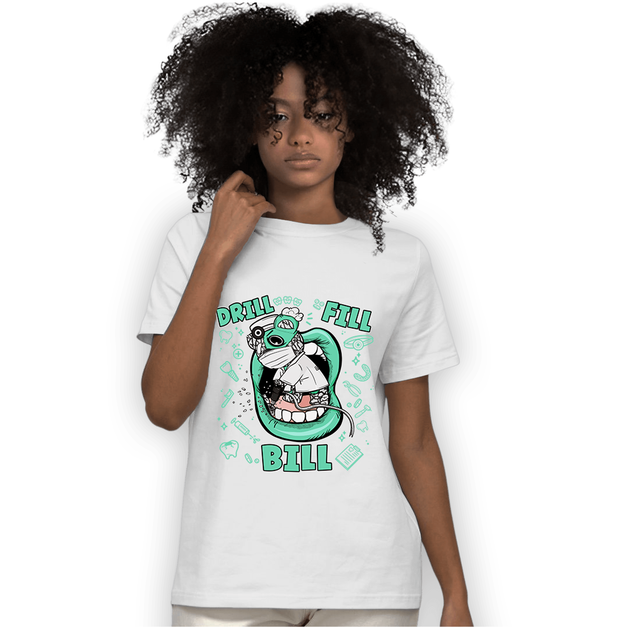 Green Glow 3s T Shirt Match BER The Dentist - NastyJamz