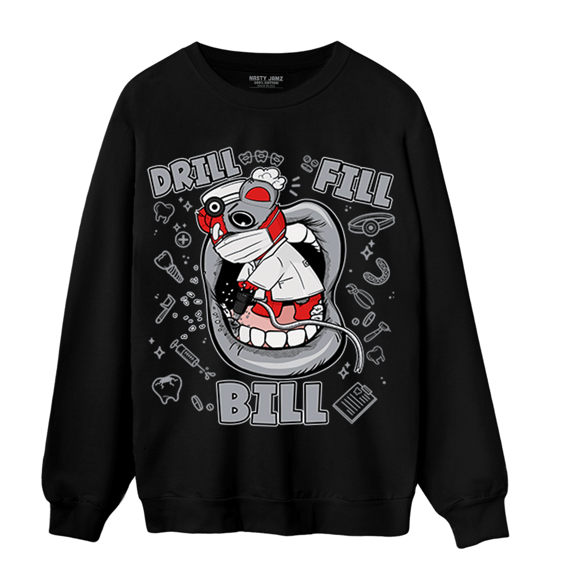 Bred Reimagined 4s Sweatshirt Match BER The Dentist - NastyJamz