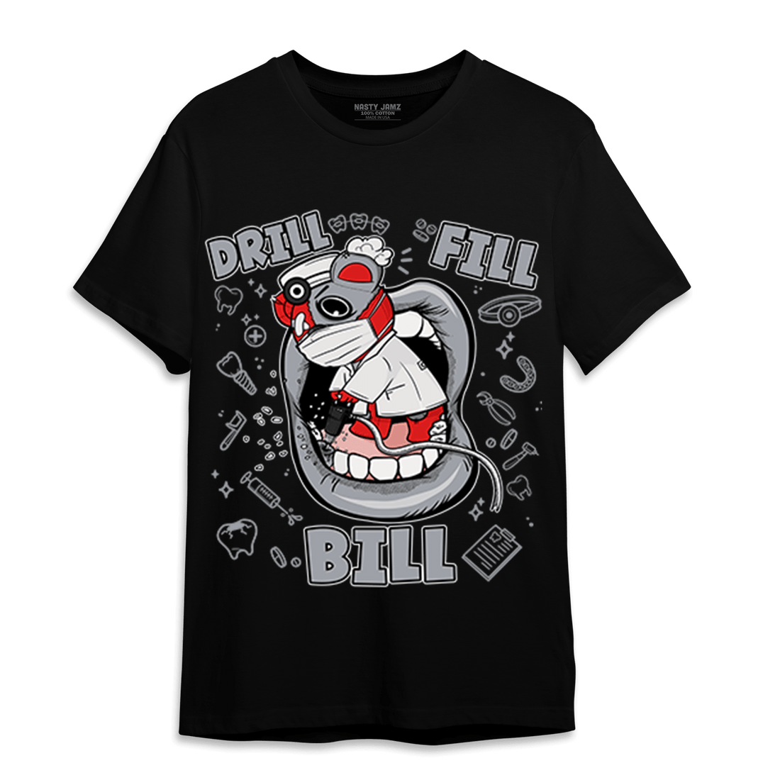 Bred Reimagined 4s T Shirt Match BER The Dentist - NastyJamz