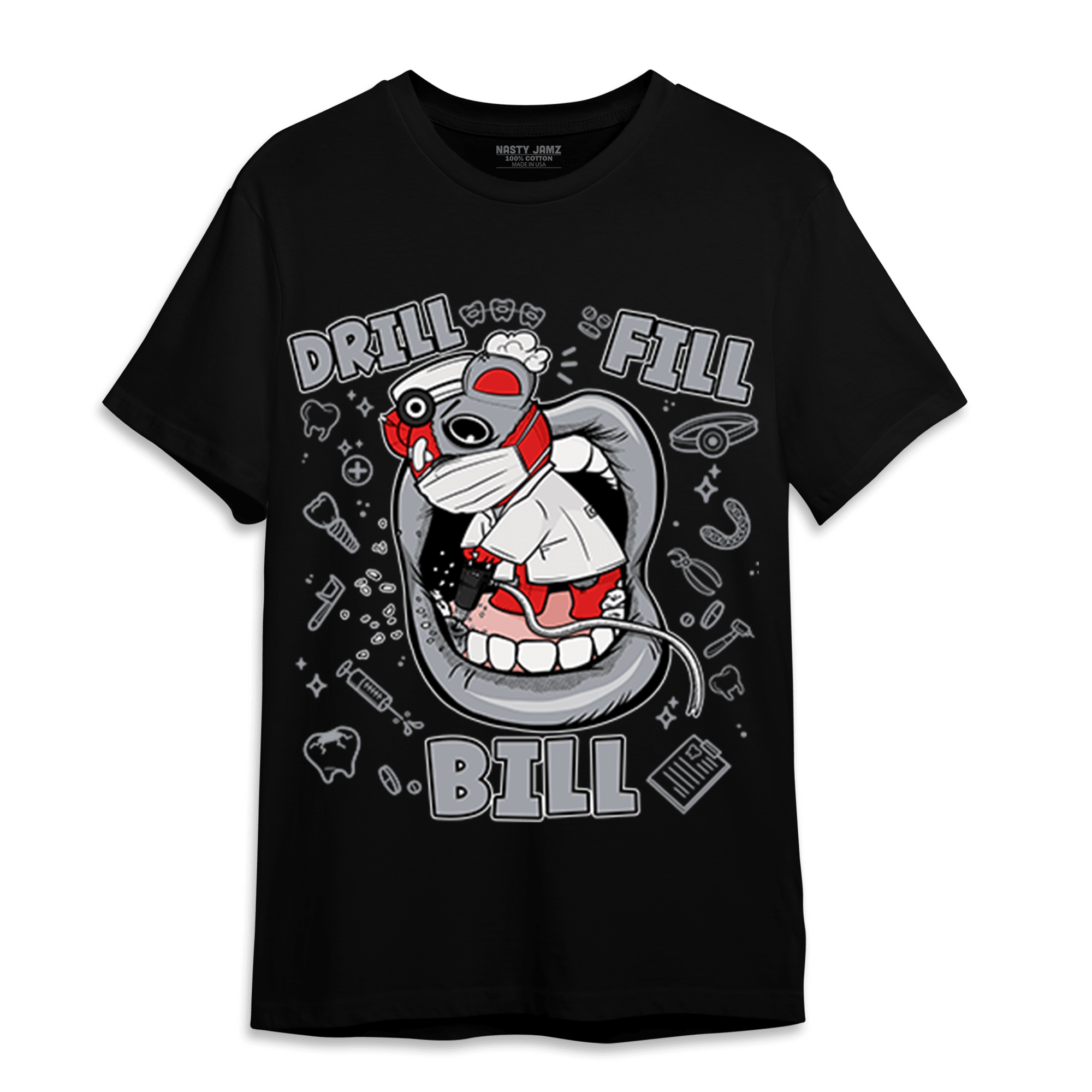 Bred Reimagined 4s T Shirt Match BER The Dentist - NastyJamz