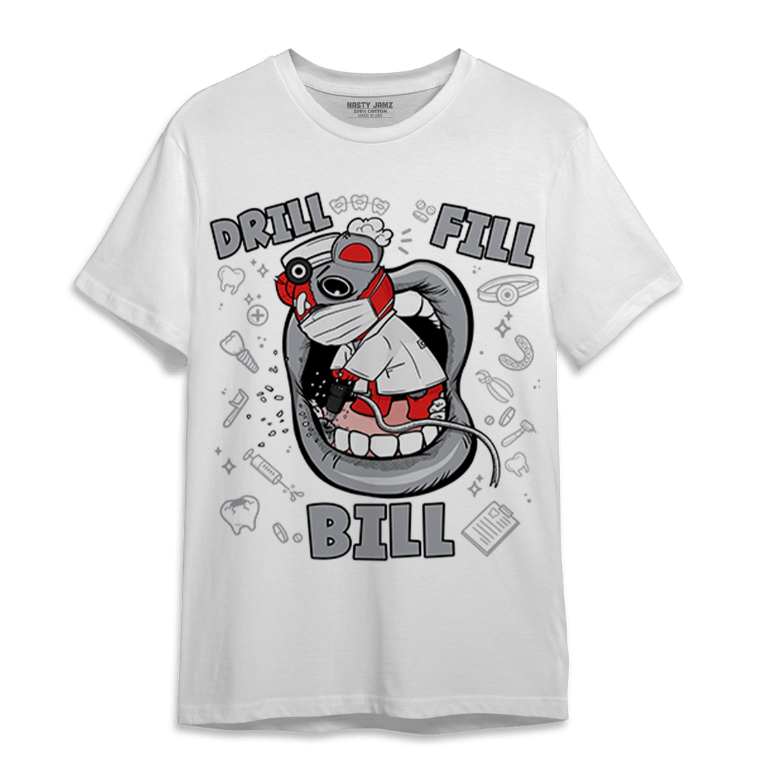 Bred Reimagined 4s T Shirt Match BER The Dentist - NastyJamz