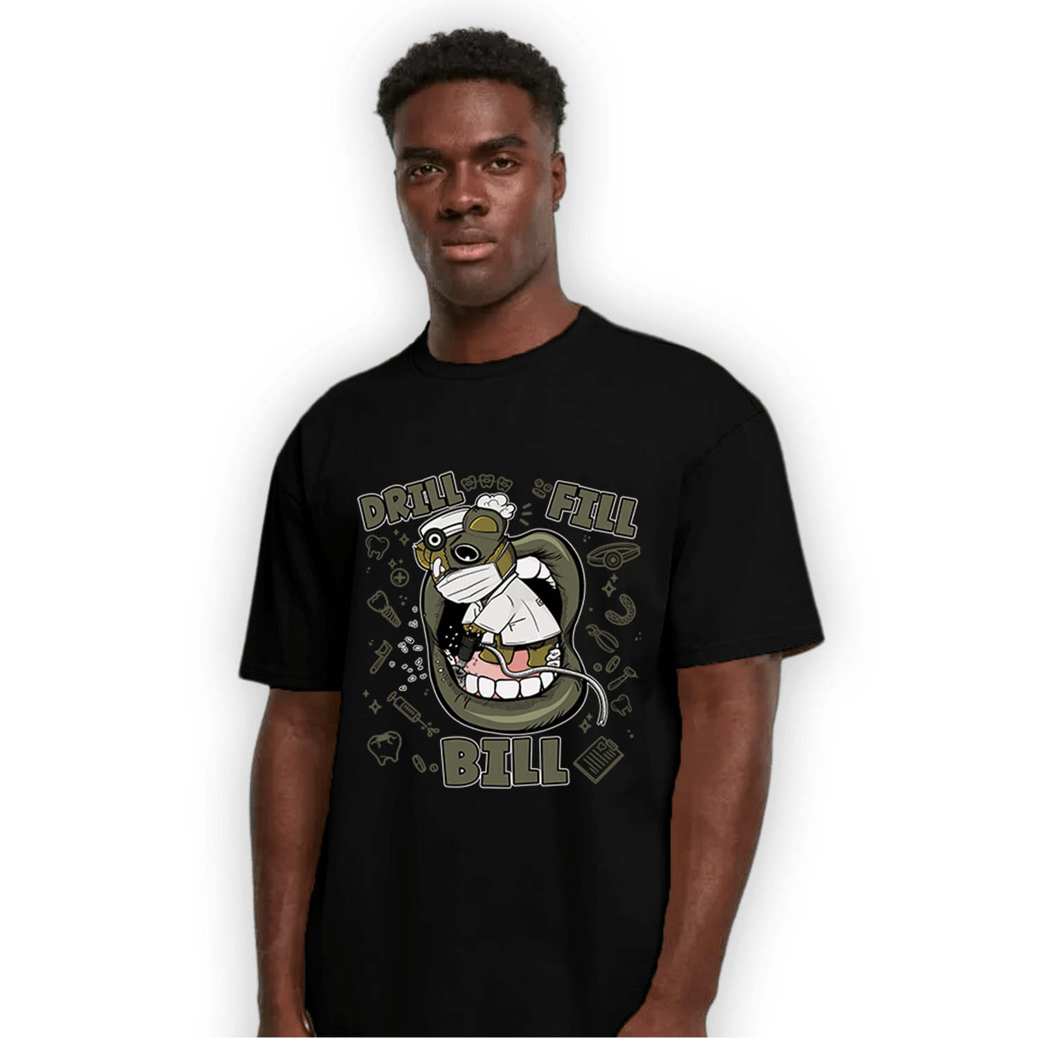 SE Craft Medium Olive 4s T Shirt Match BER The Dentist - NastyJamz