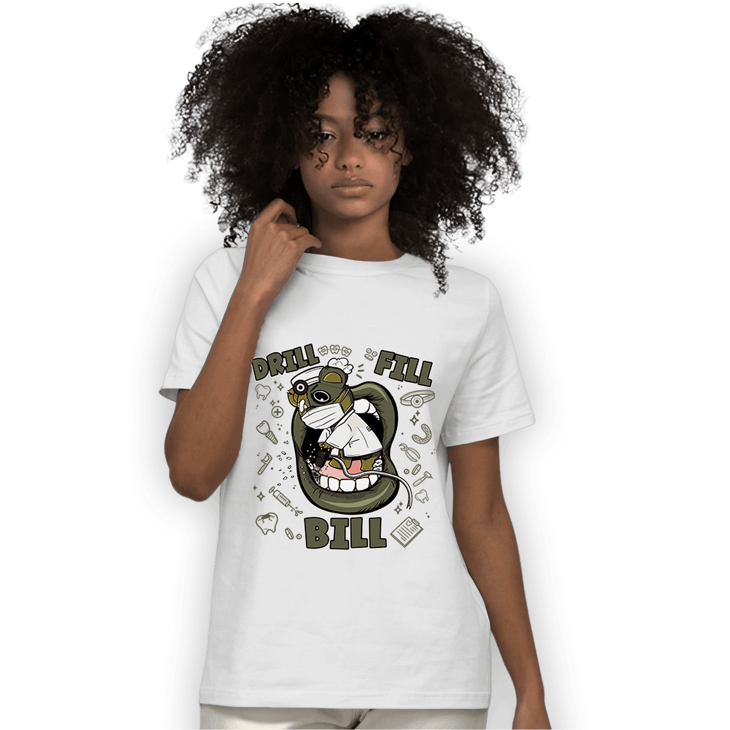 SE Craft Medium Olive 4s T Shirt Match BER The Dentist - NastyJamz