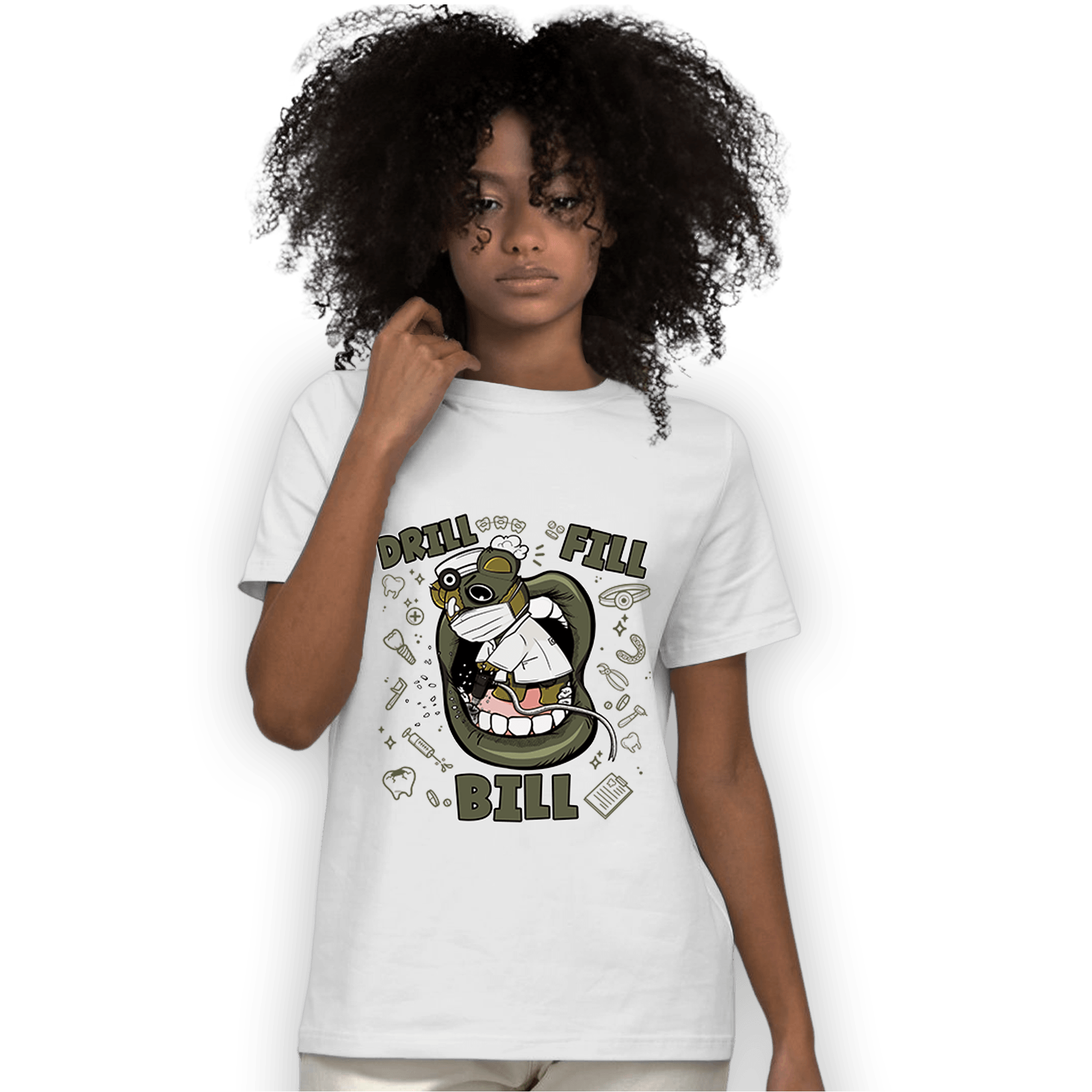 SE Craft Medium Olive 4s T Shirt Match BER The Dentist - NastyJamz