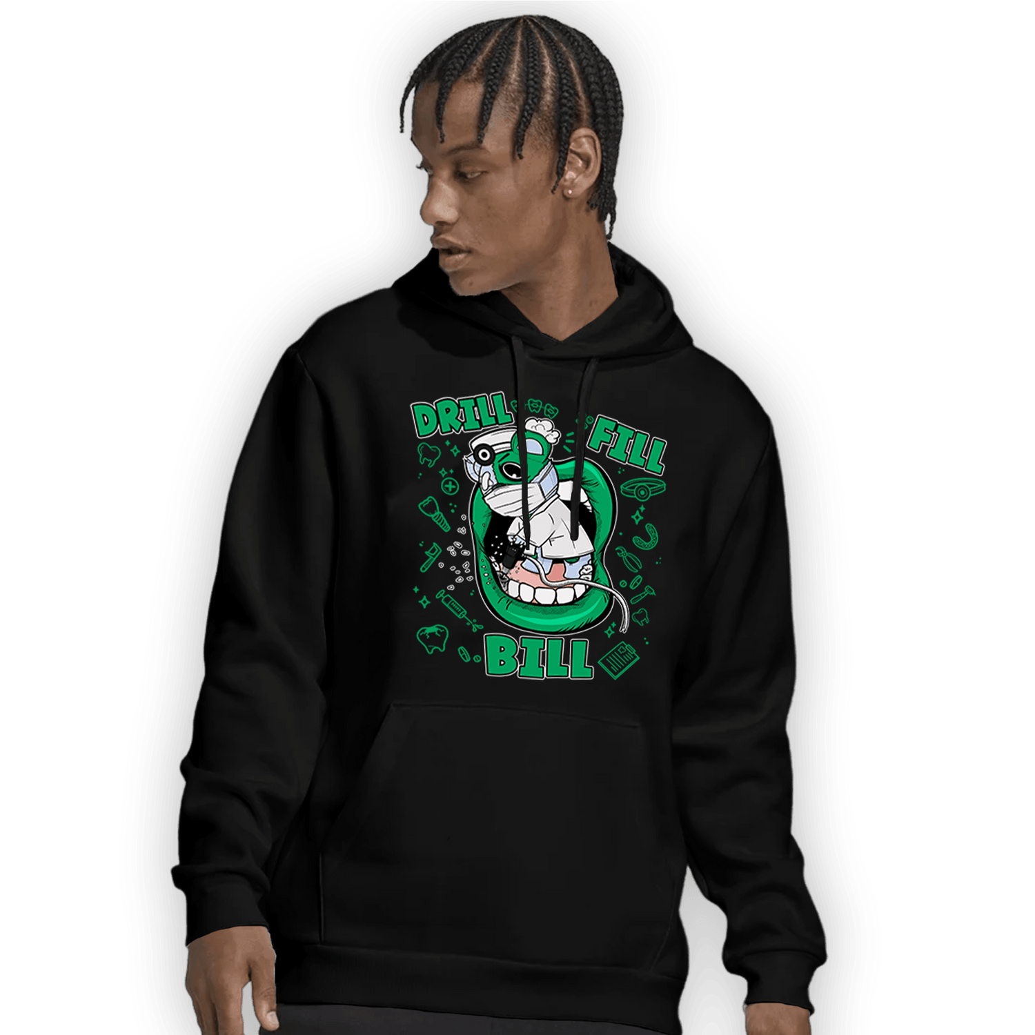 Lucky Green 5s Hoodie Match BER The Dentist - NastyJamz