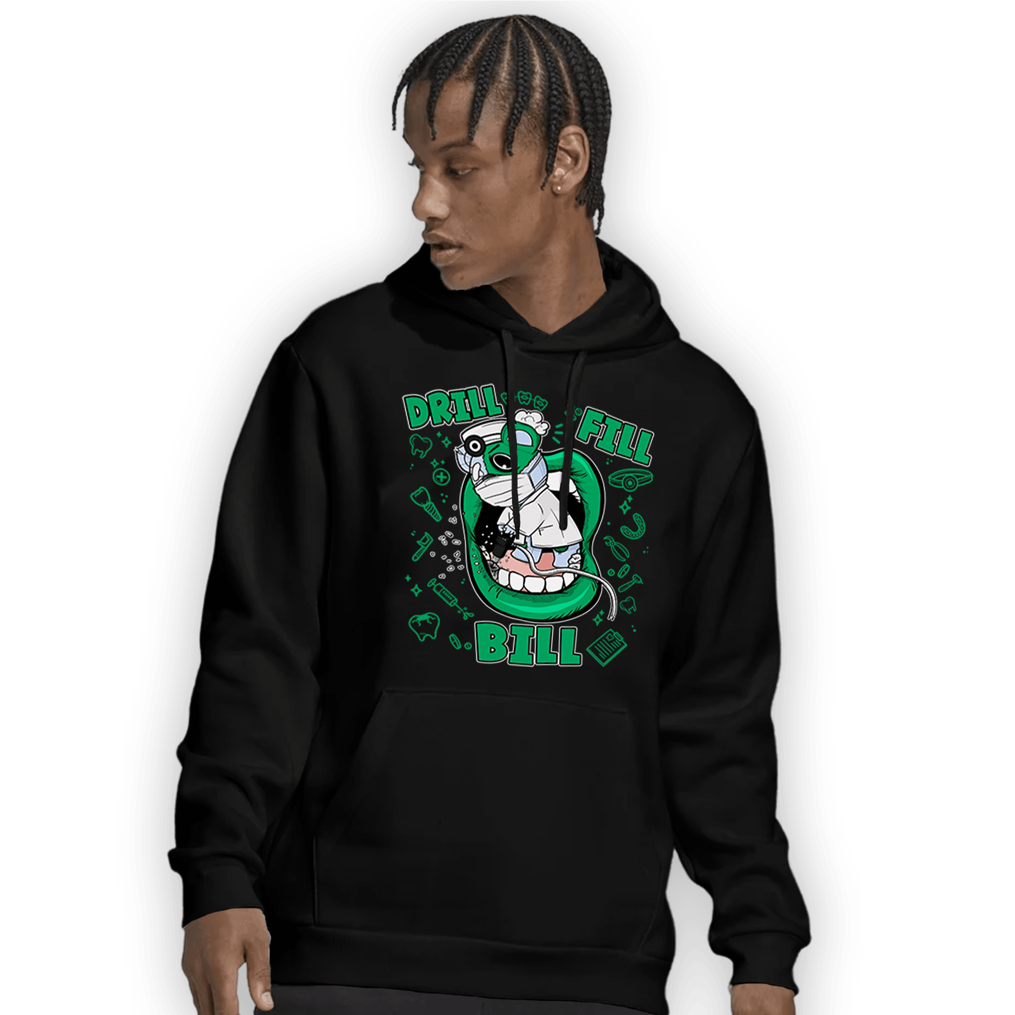 Lucky Green 5s Hoodie Match BER The Dentist - NastyJamz