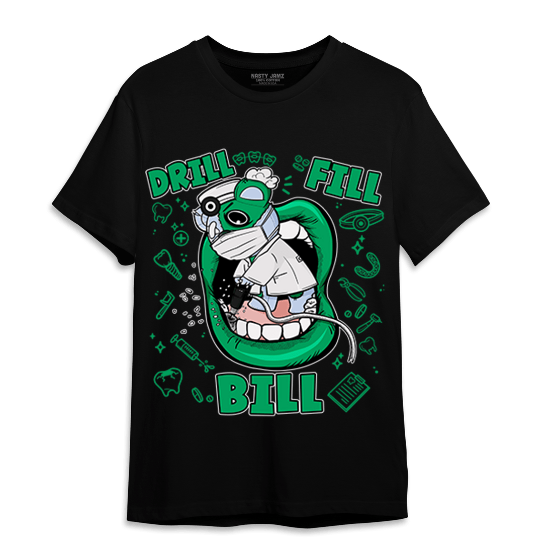 Lucky Green 5s T Shirt Match BER The Dentist - NastyJamz
