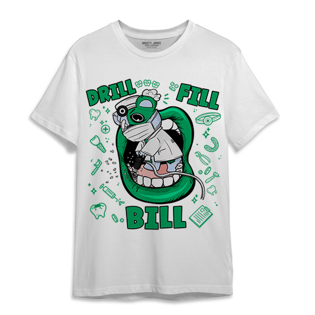Lucky Green 5s T Shirt Match BER The Dentist - NastyJamz