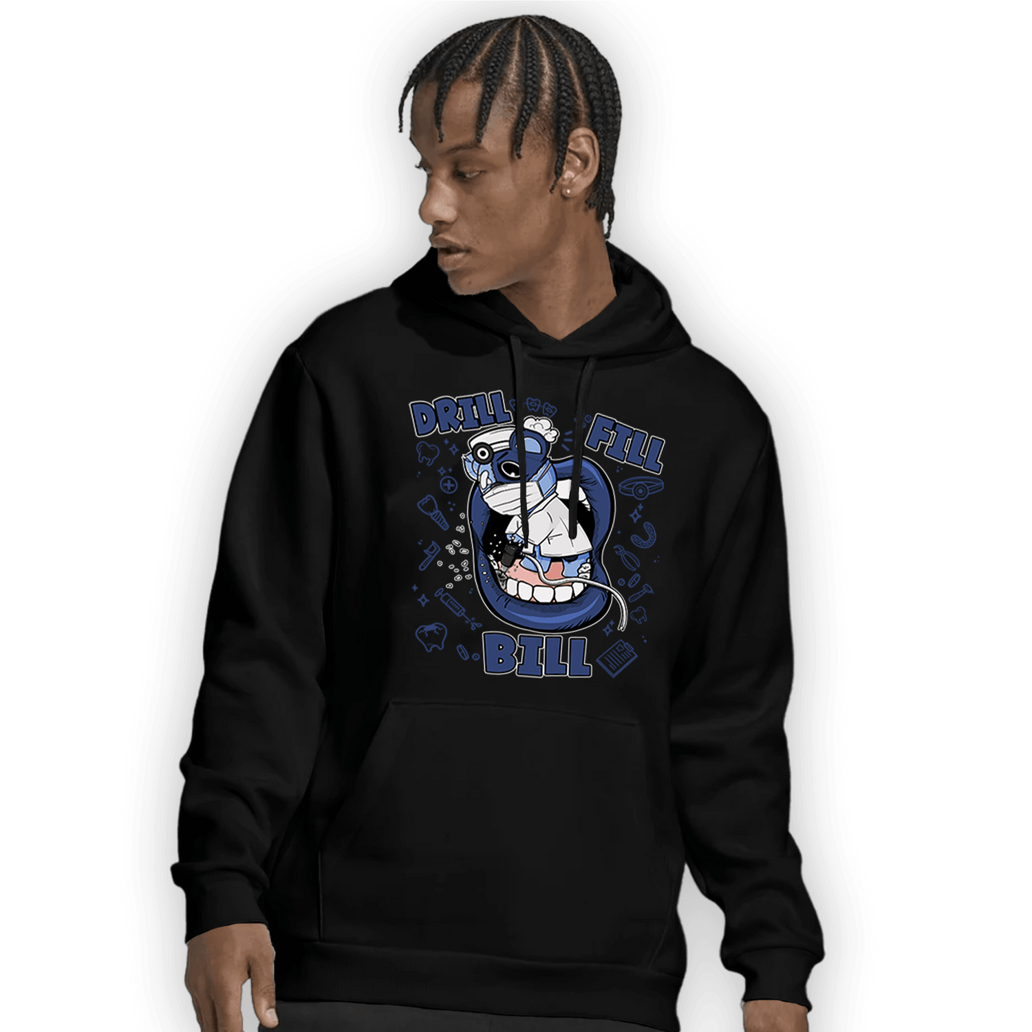 Midnight Navy 5s Hoodie Match BER The Dentist - NastyJamz