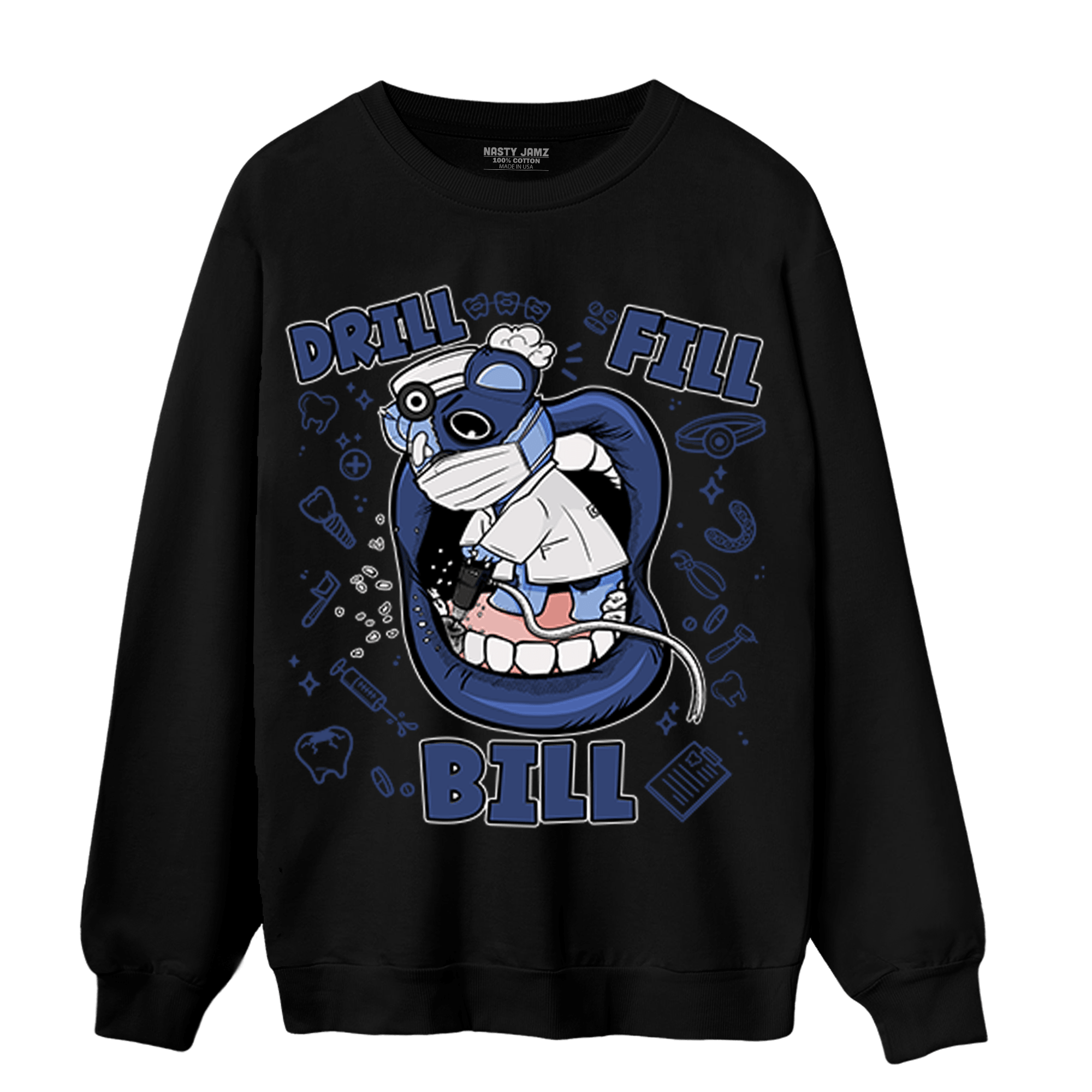 Midnight Navy 5s Sweatshirt Match BER The Dentist - NastyJamz