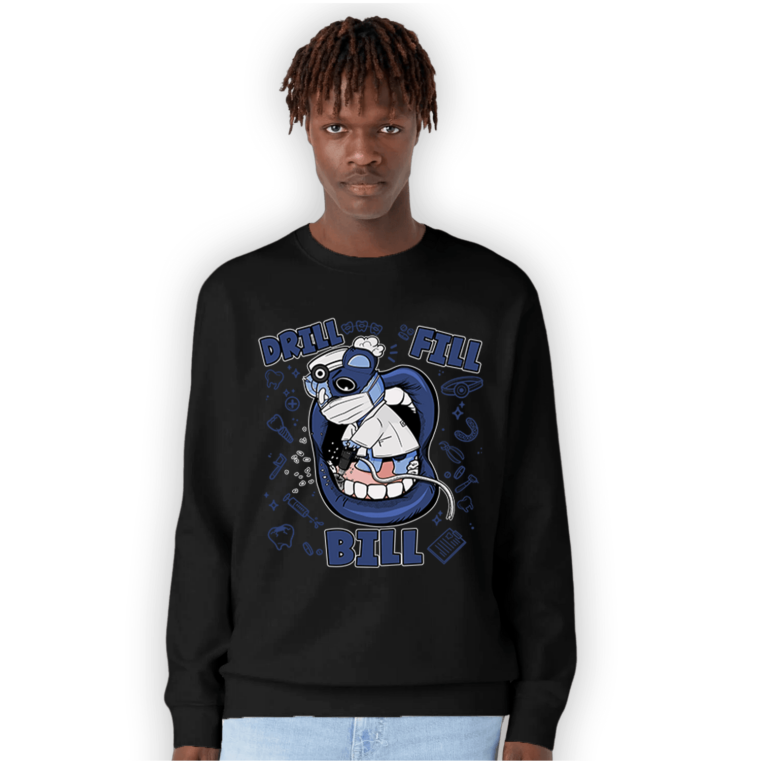 Midnight Navy 5s Sweatshirt Match BER The Dentist - NastyJamz