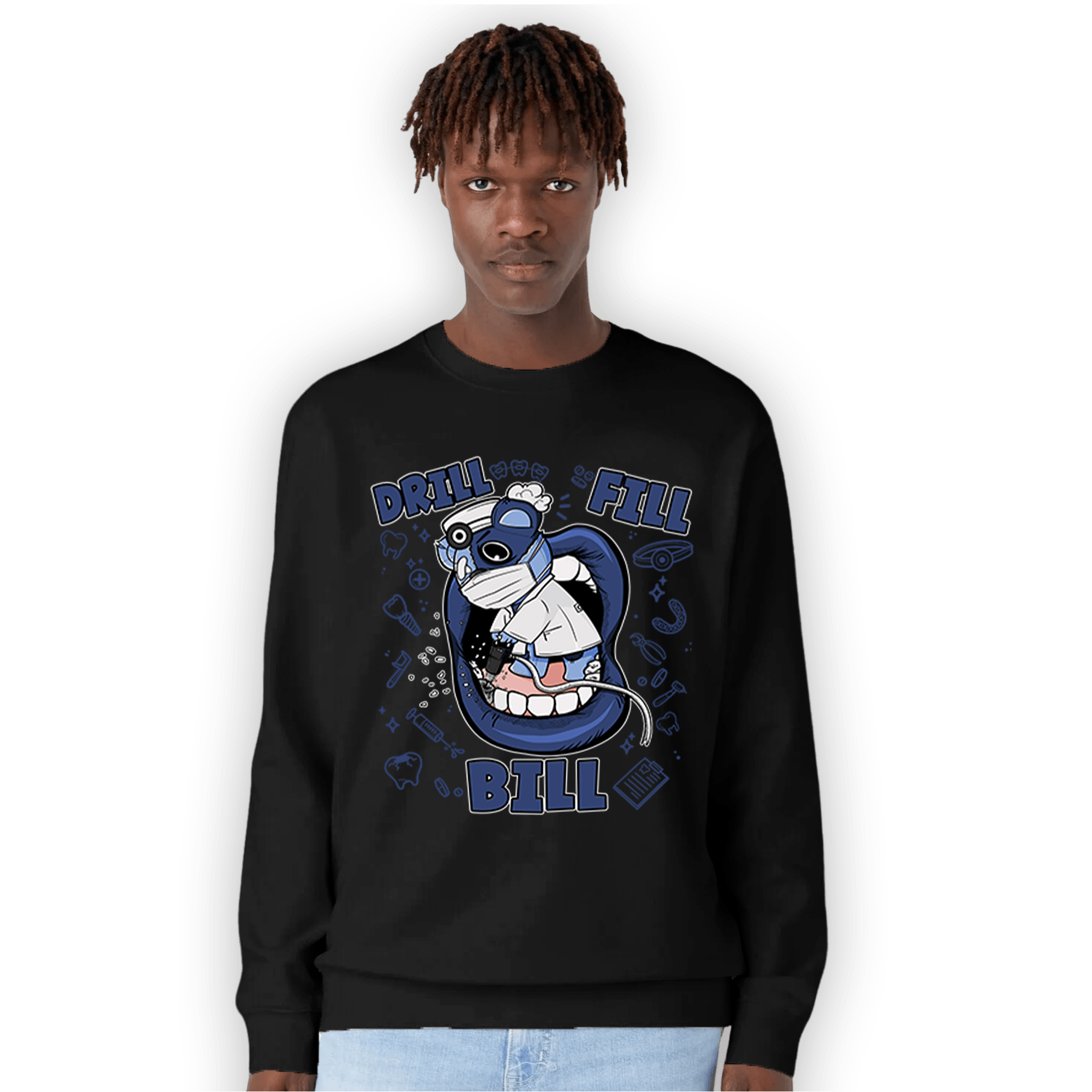 Midnight Navy 5s Sweatshirt Match BER The Dentist - NastyJamz