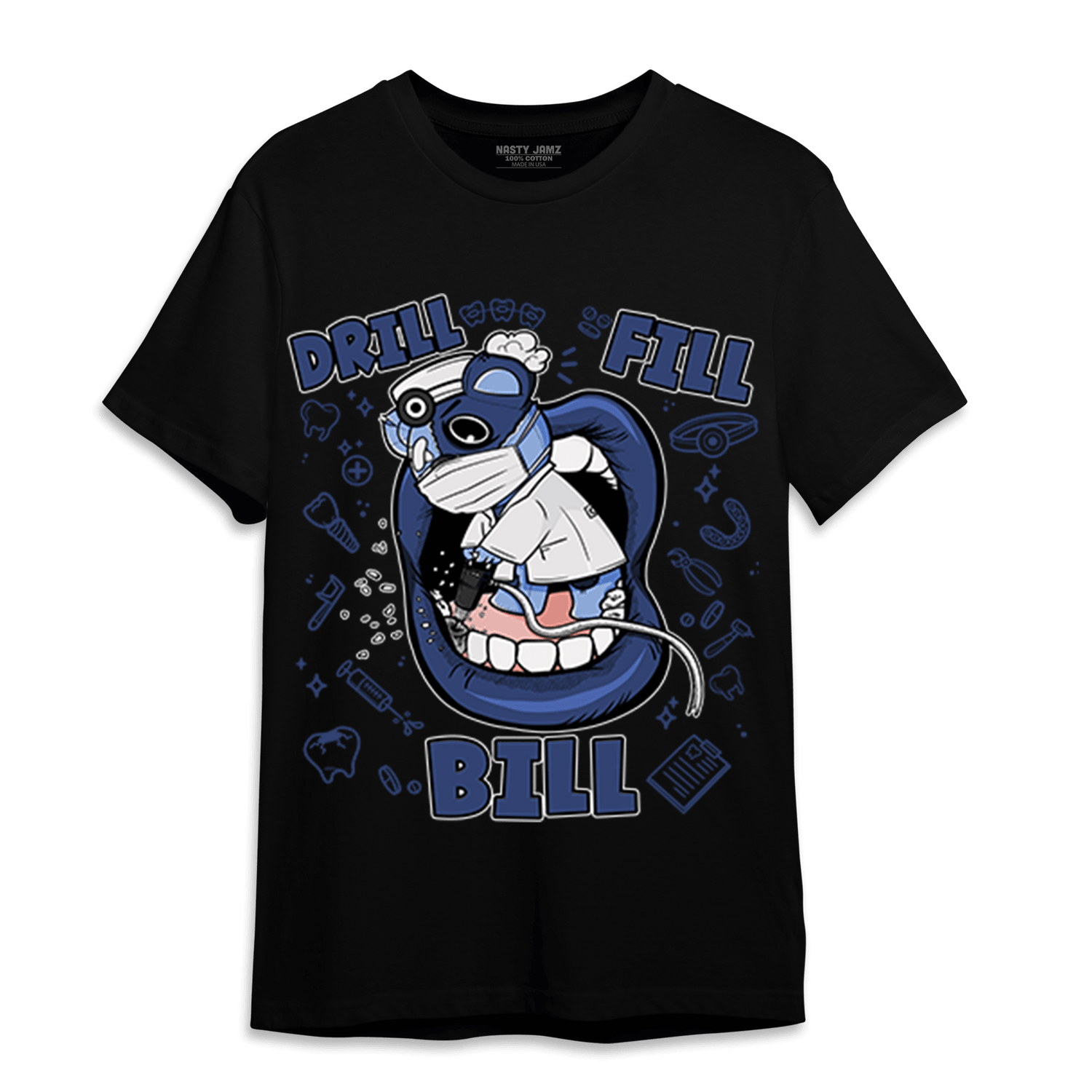 Midnight Navy 5s T Shirt Match BER The Dentist - NastyJamz