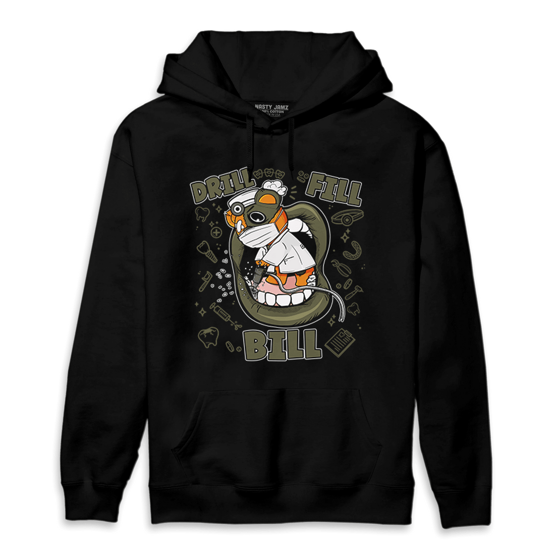Olive 5s Hoodie Match BER The Dentist - NastyJamz