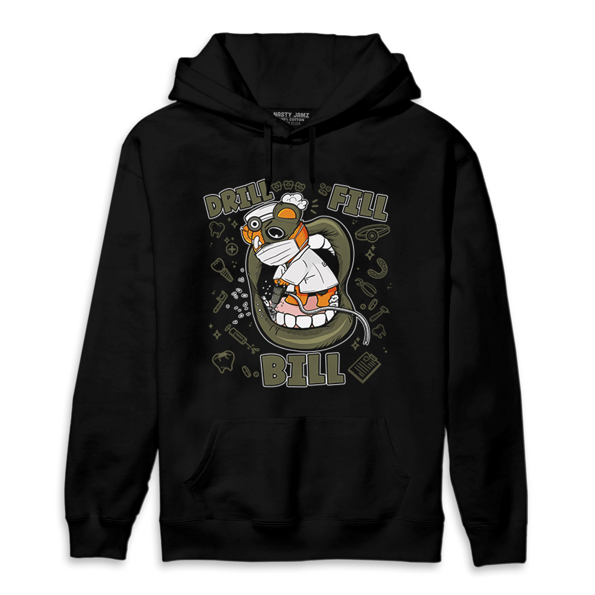 Olive 5s Hoodie Match BER The Dentist - NastyJamz