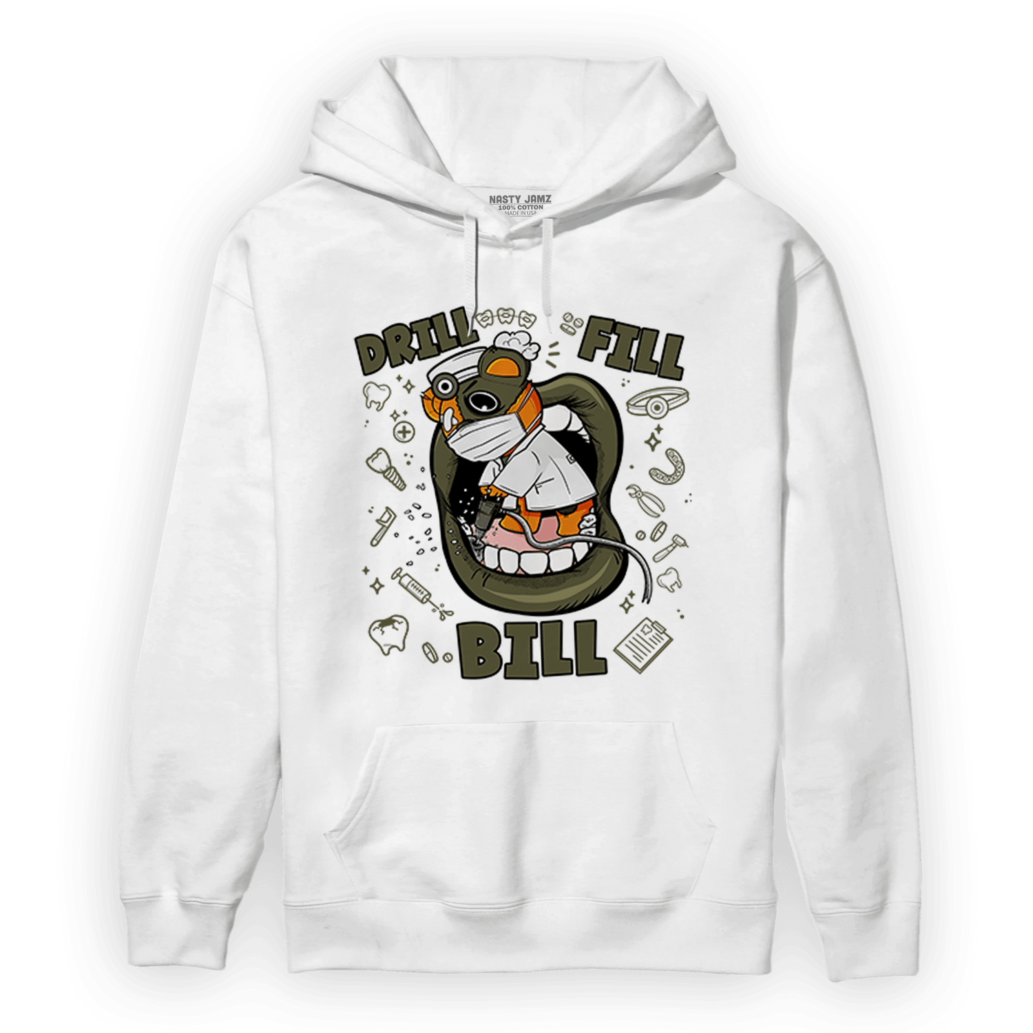 Olive 5s Hoodie Match BER The Dentist - NastyJamz