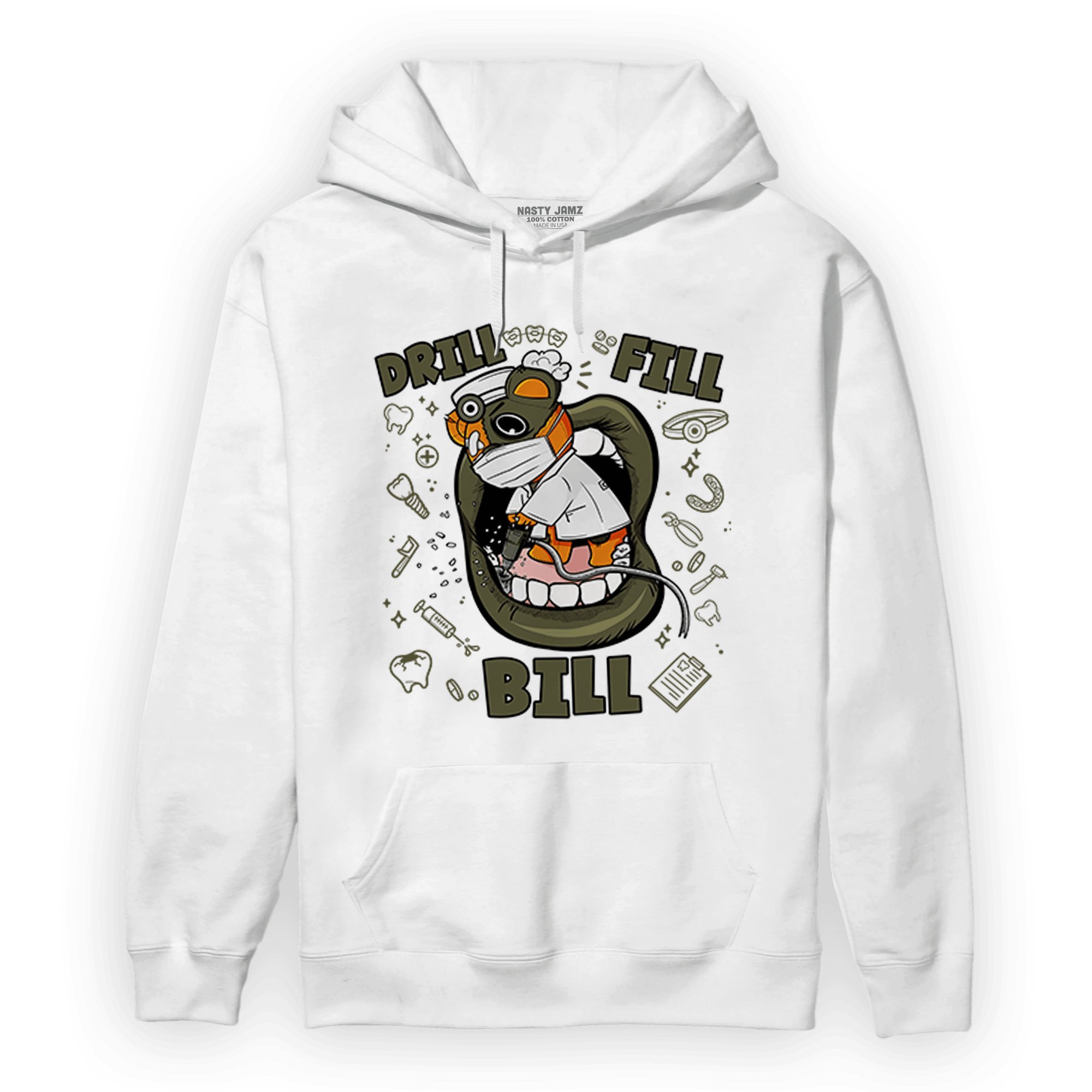 Olive 5s Hoodie Match BER The Dentist - NastyJamz