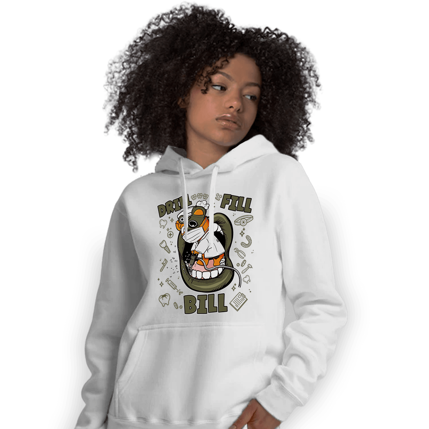 Olive 5s Hoodie Match BER The Dentist - NastyJamz