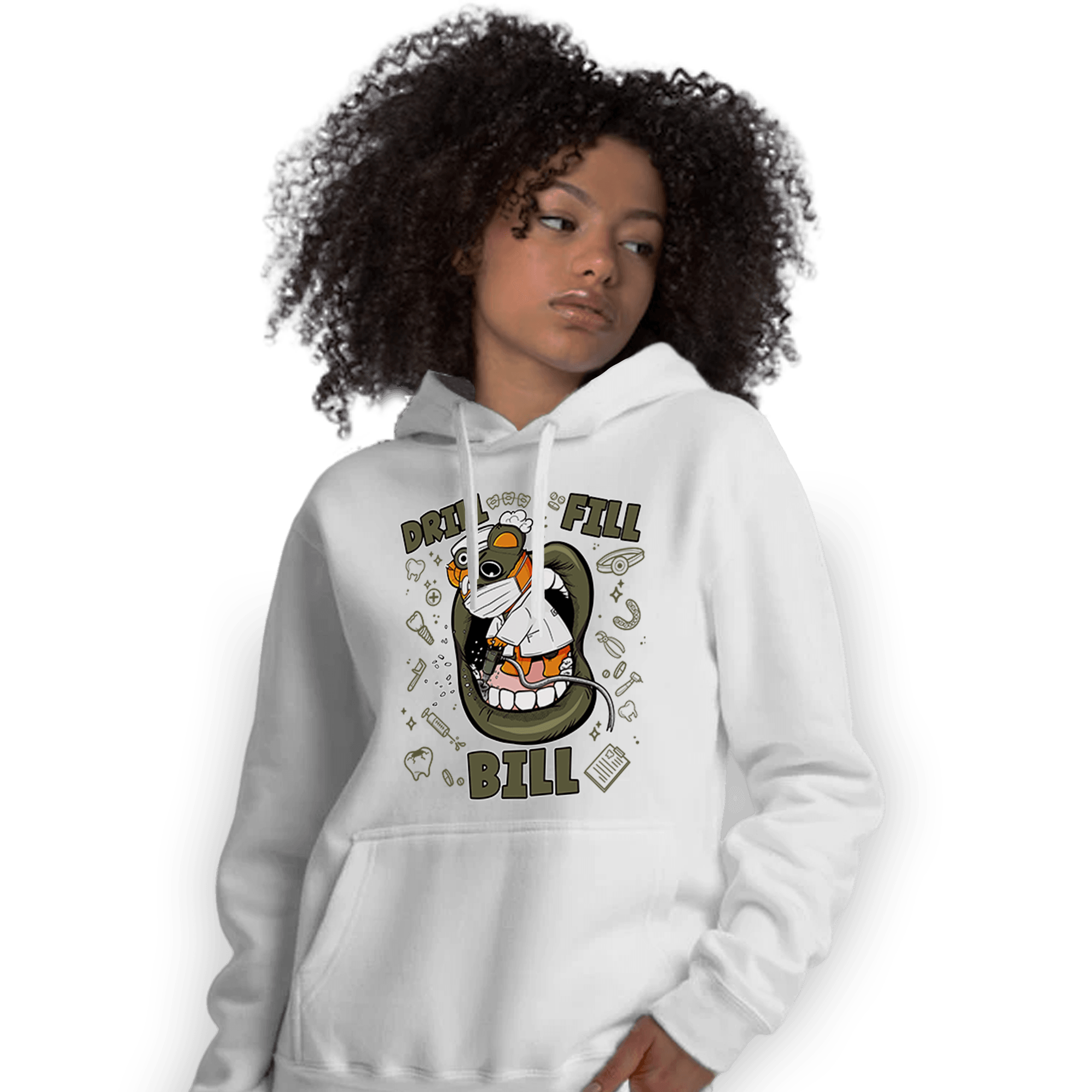 Olive 5s Hoodie Match BER The Dentist - NastyJamz
