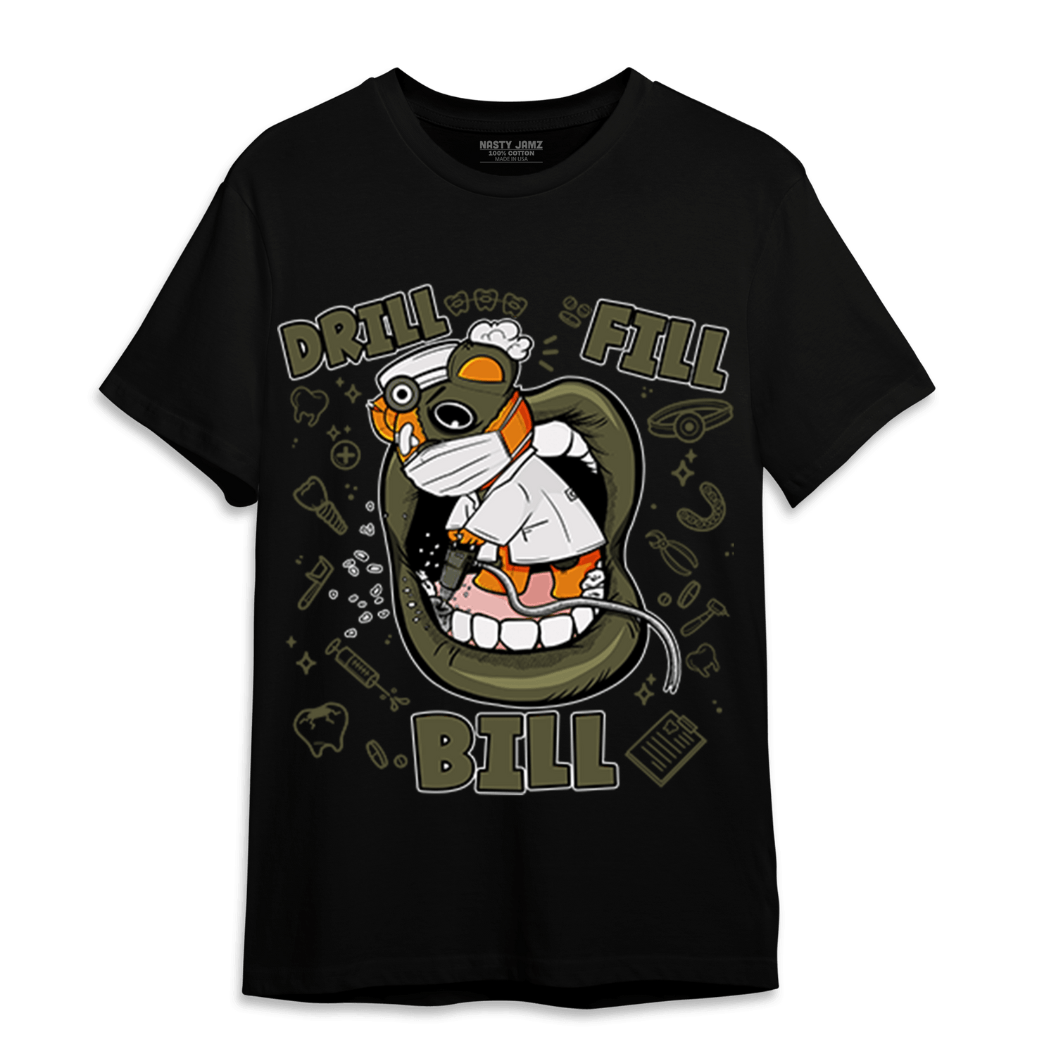 Olive 5s T Shirt Match BER The Dentist - NastyJamz
