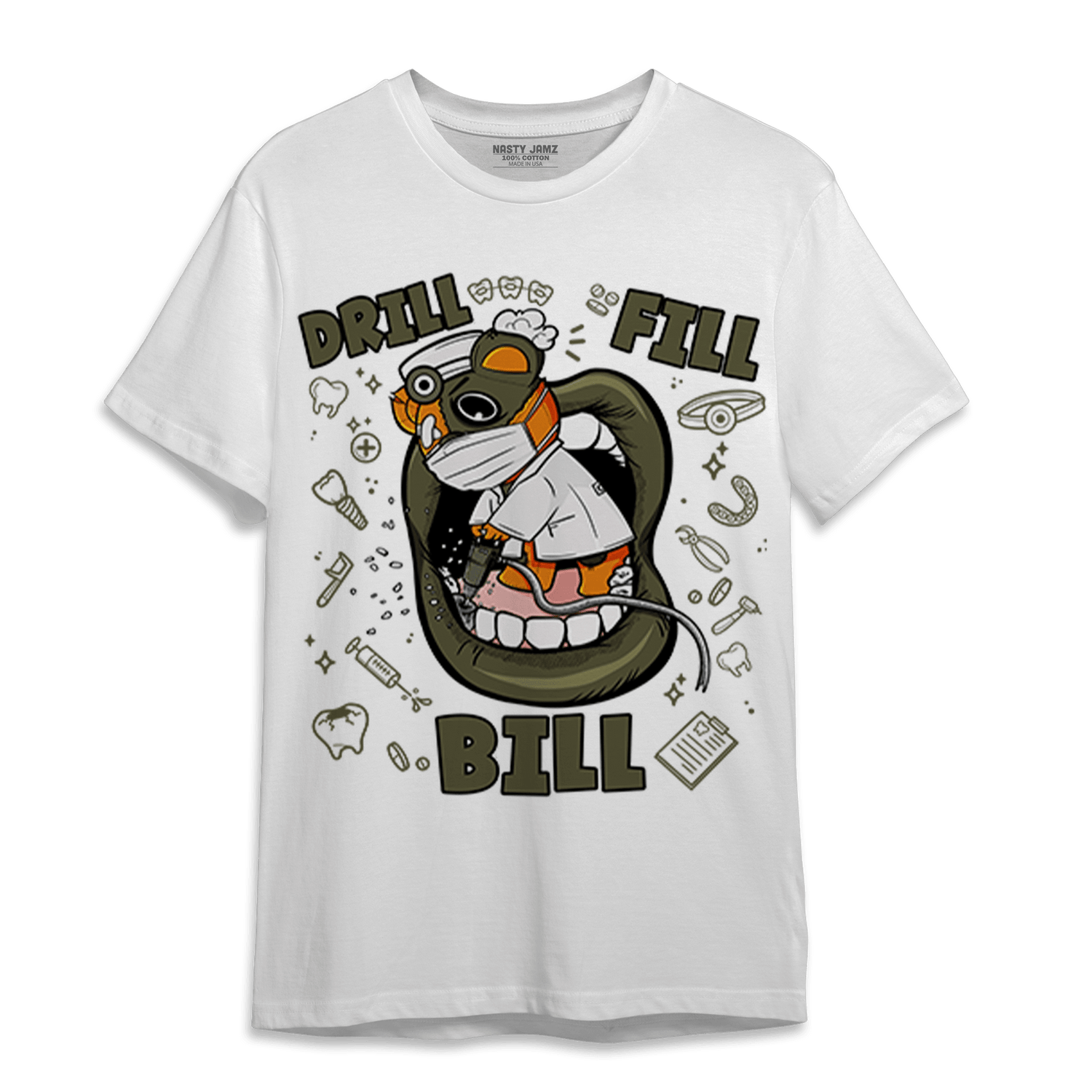 Olive 5s T Shirt Match BER The Dentist - NastyJamz