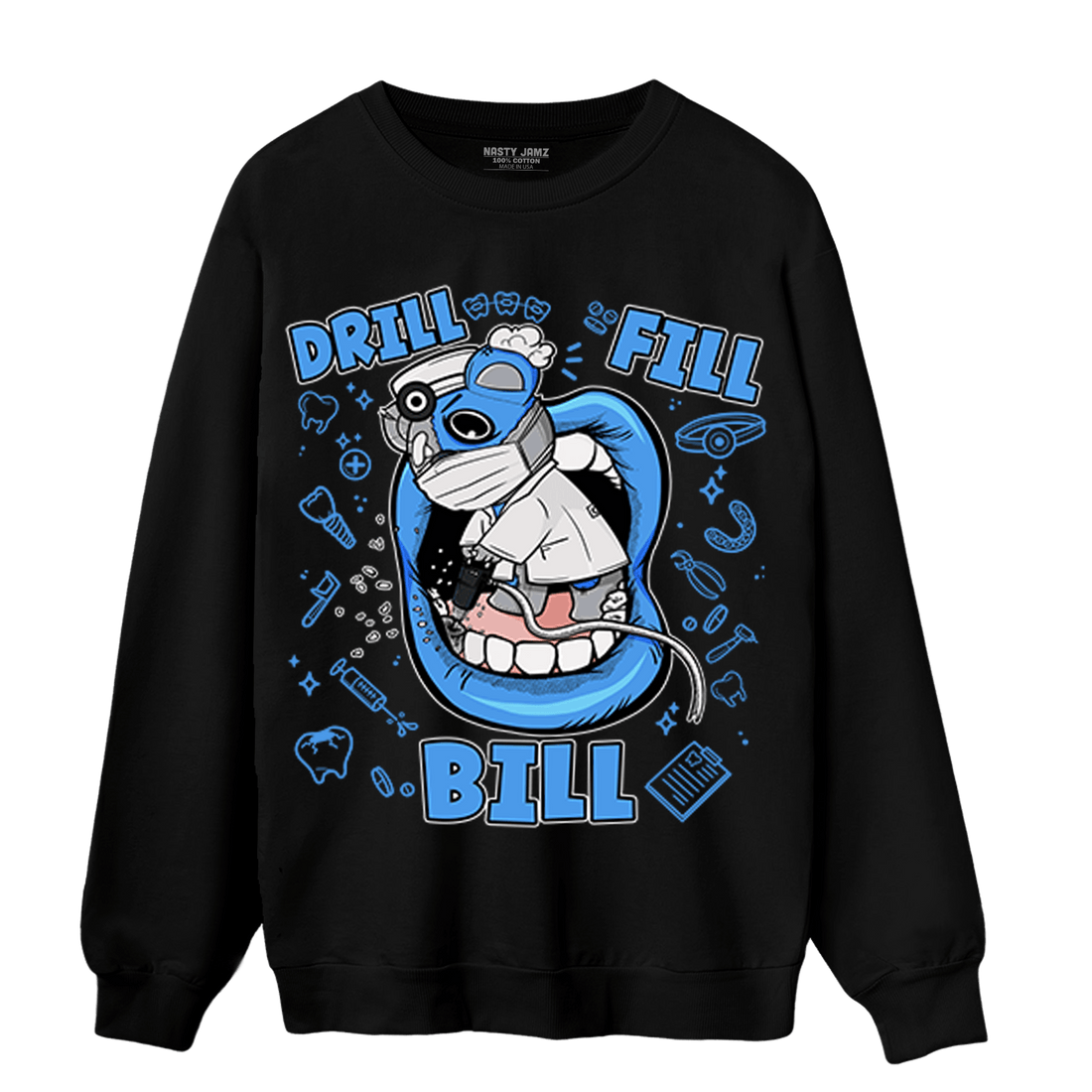 University Blue 5s Sweatshirt Match BER The Dentist - NastyJamz