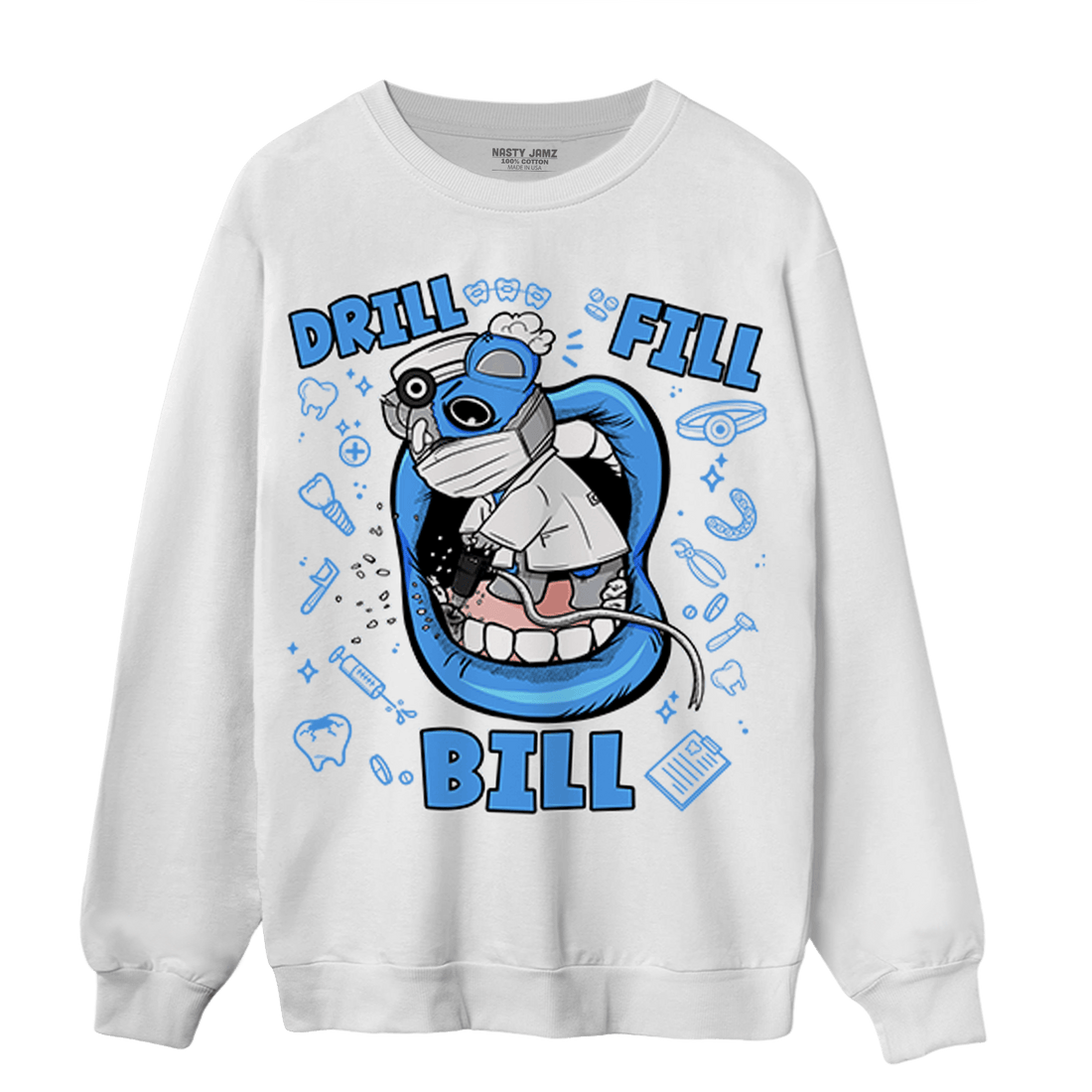 University Blue 5s Sweatshirt Match BER The Dentist - NastyJamz