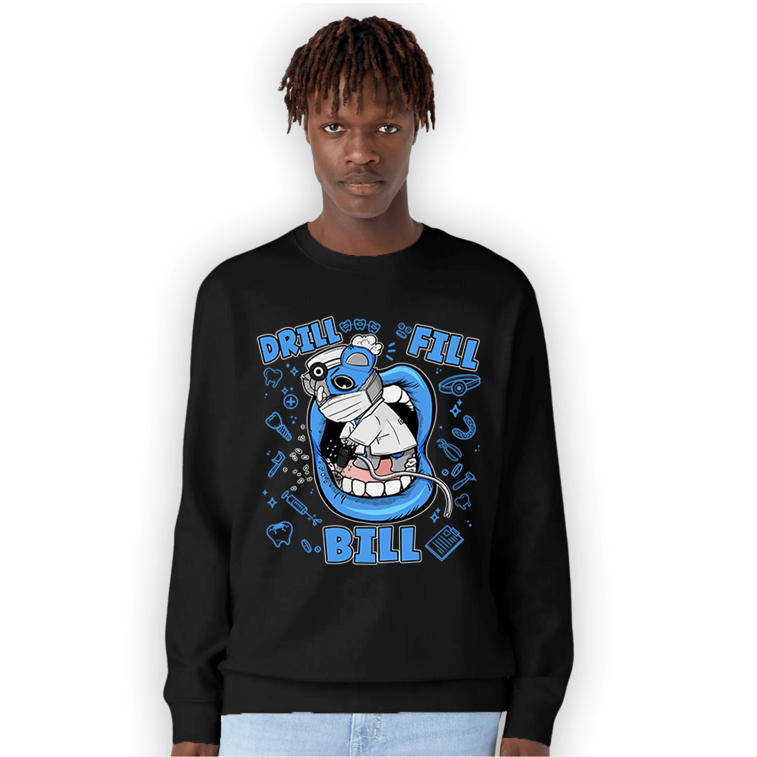 University Blue 5s Sweatshirt Match BER The Dentist - NastyJamz