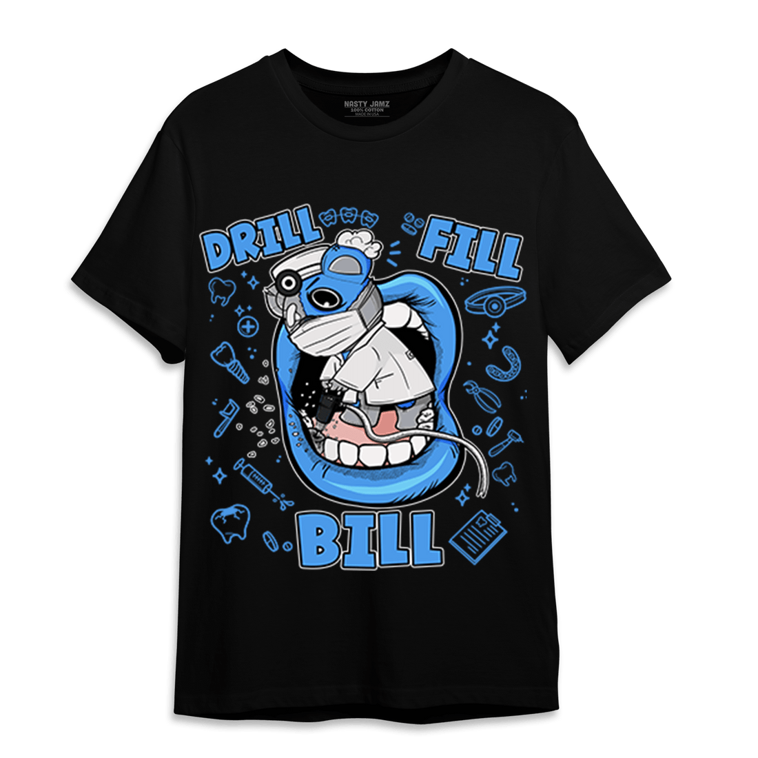 University Blue 5s T Shirt Match BER The Dentist - NastyJamz