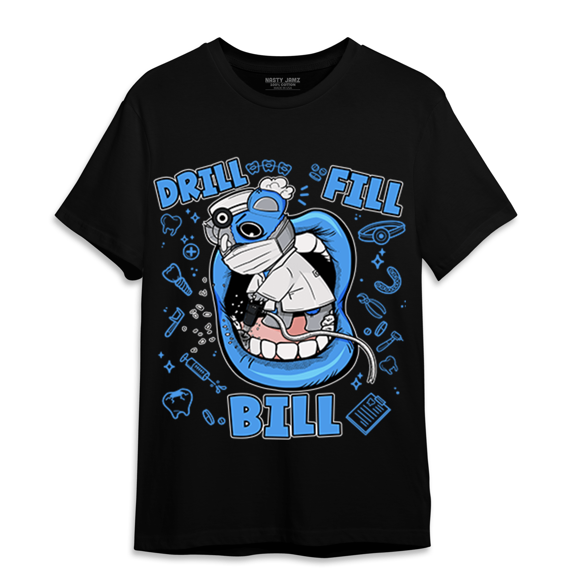 University Blue 5s T Shirt Match BER The Dentist - NastyJamz