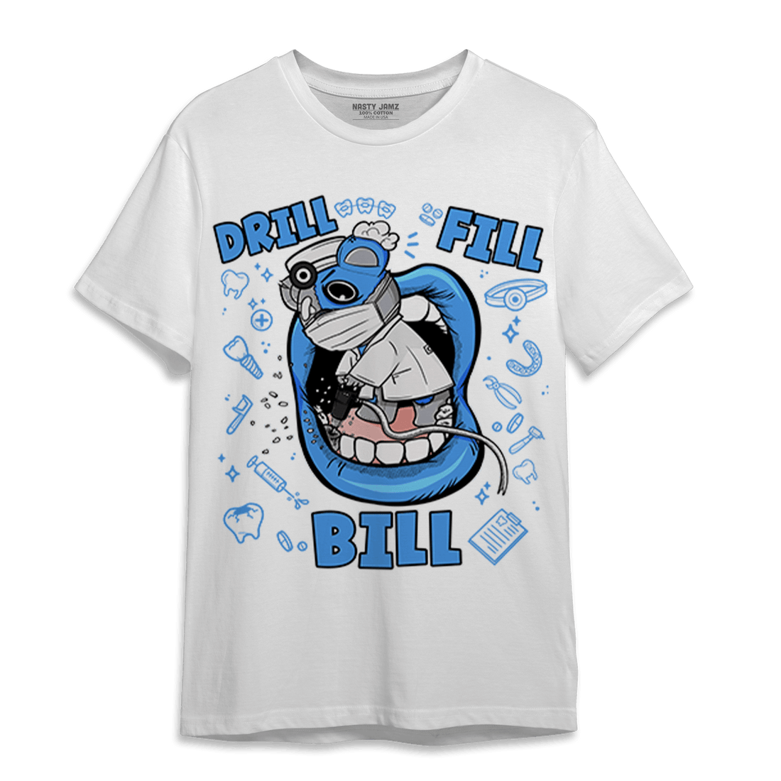 University Blue 5s T Shirt Match BER The Dentist - NastyJamz