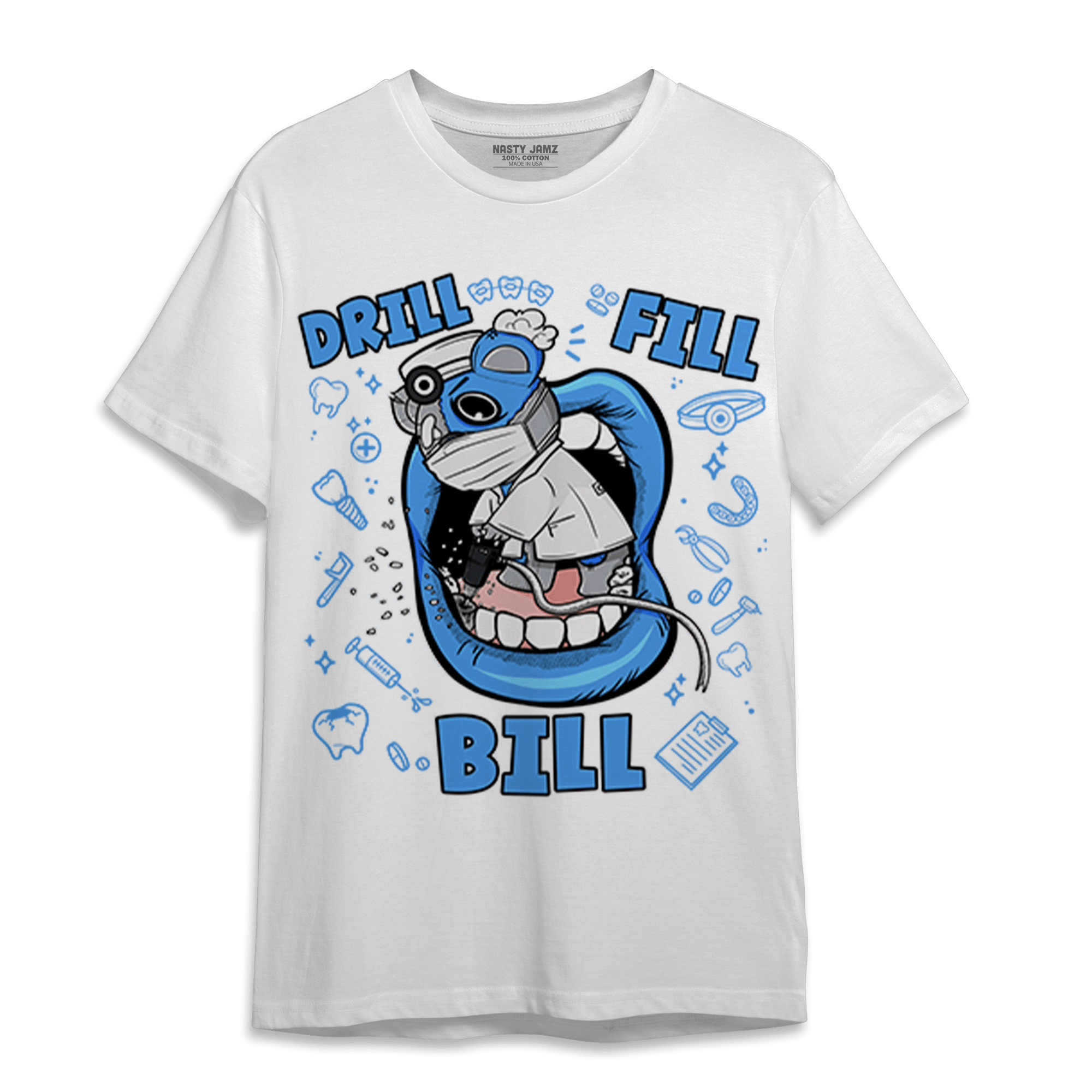 University Blue 5s T Shirt Match BER The Dentist - NastyJamz