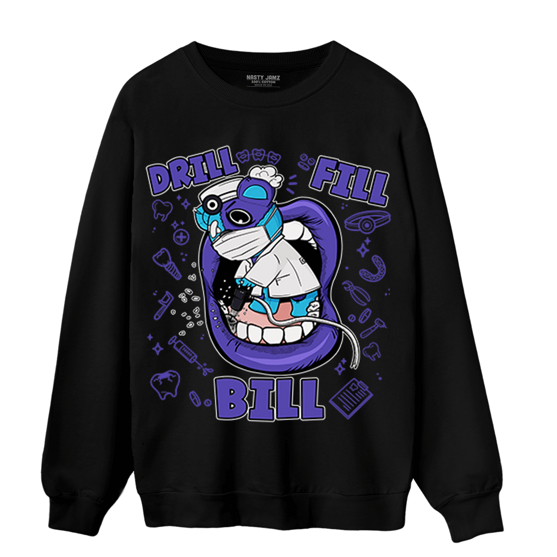 Aqua 6s Sweatshirt Match BER The Dentist - NastyJamz