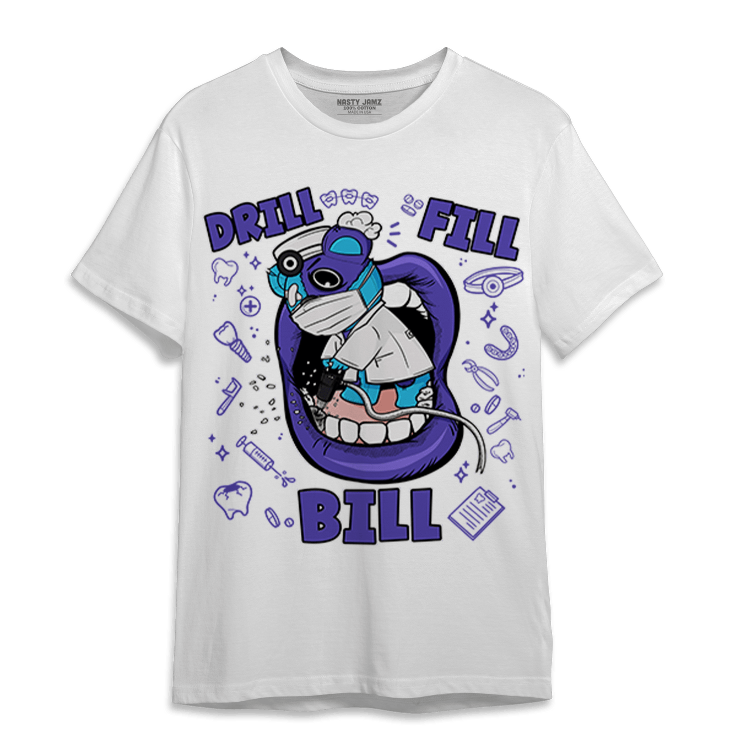Aqua 6s T Shirt Match BER The Dentist - NastyJamz